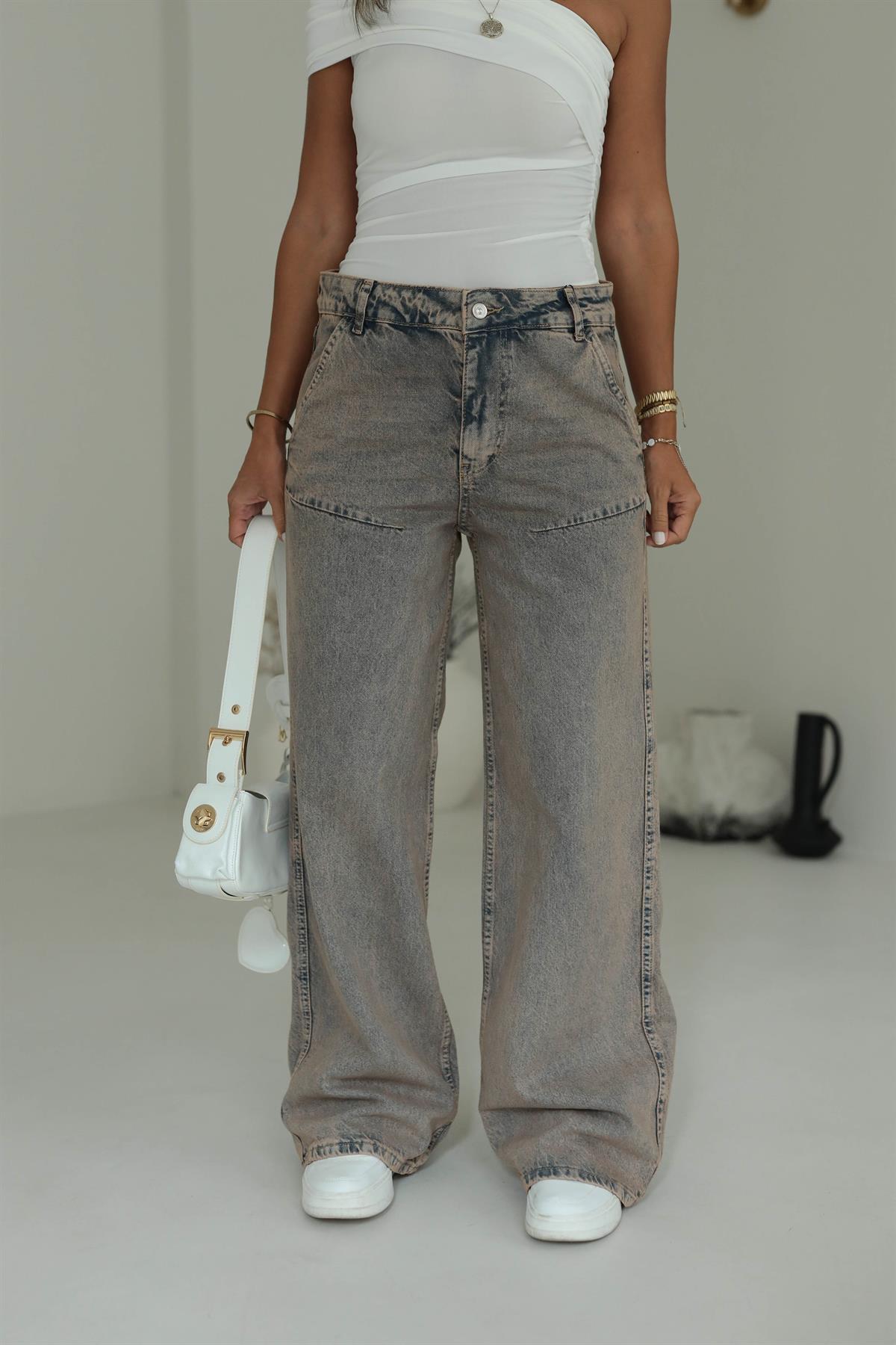 Eskitmeli Baggy Jean KAHVE