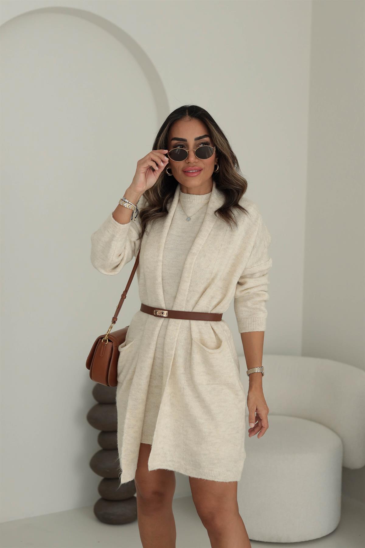 5131Y Hırka Elbise İkili Triko Takım TAŞ