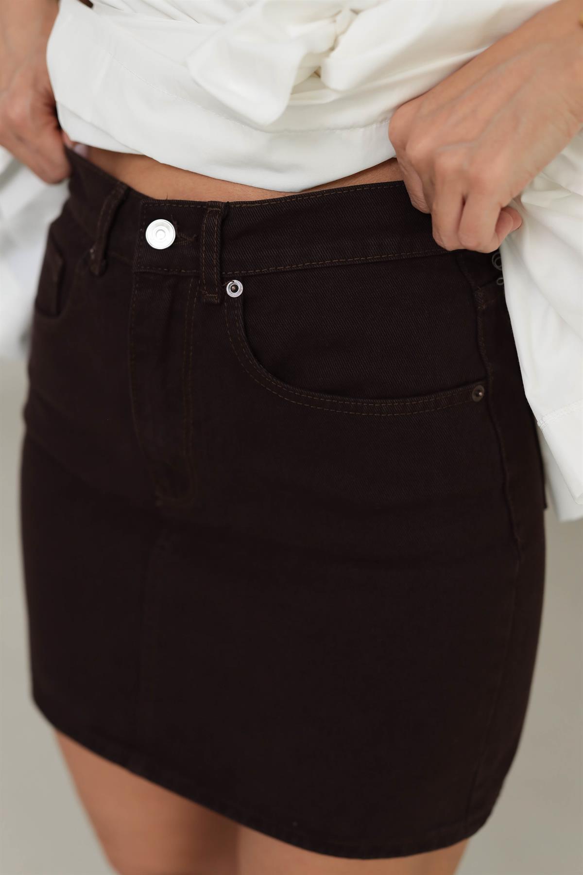 Mini Kot Etek ACI KAHVE