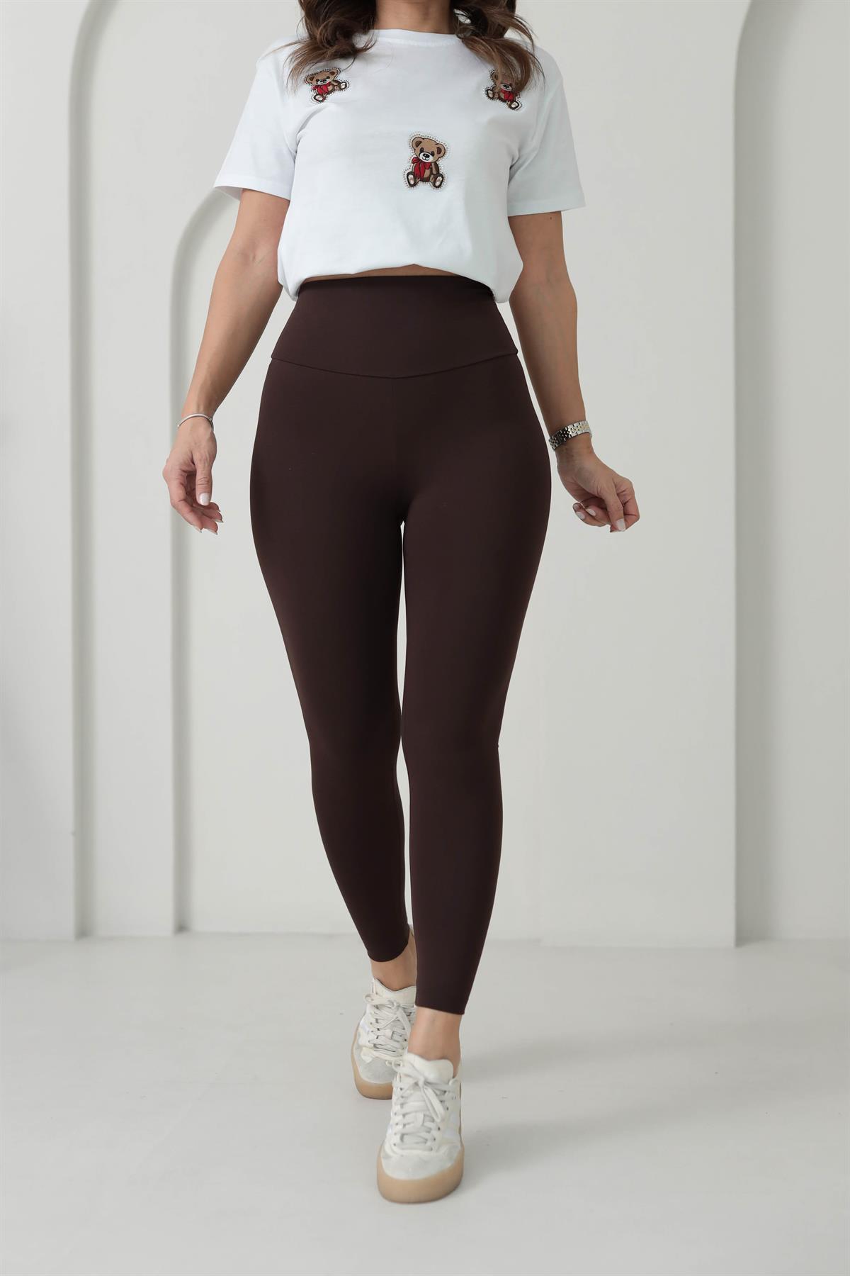 Oys Yüksek Bel Toparlayıcı Tayt KAHVE