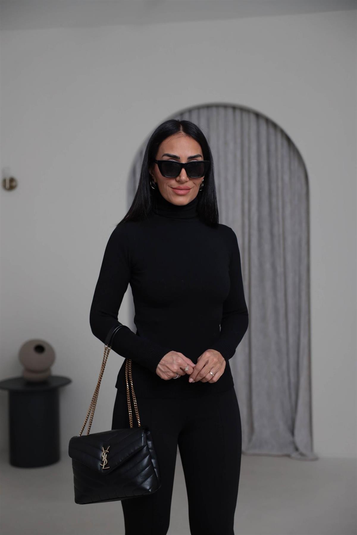 013 Balıkçı Yaka Triko Kazak SİYAH