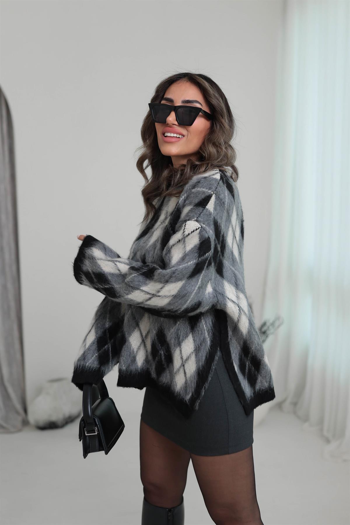 1314 Mini Kumaş Etek ANTRASİT