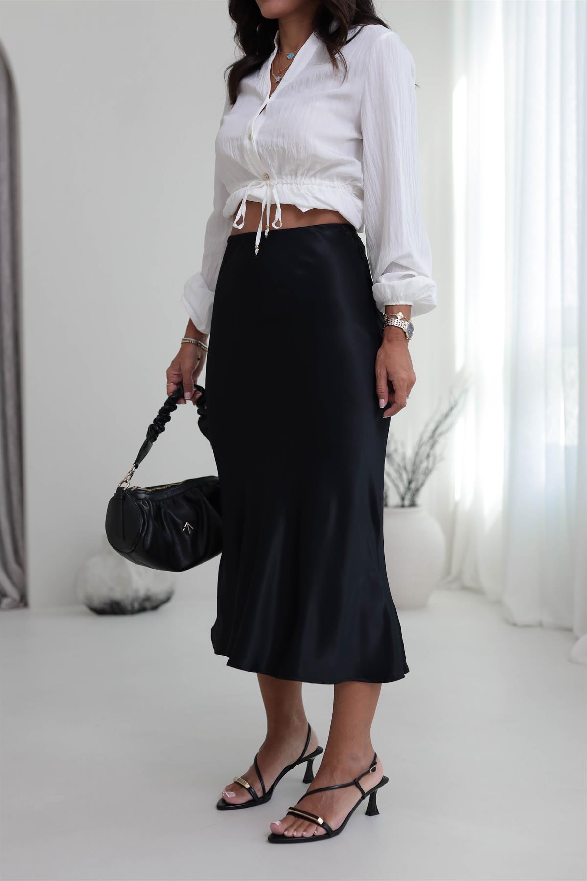 7000 Saten Verev Etek SİYAH