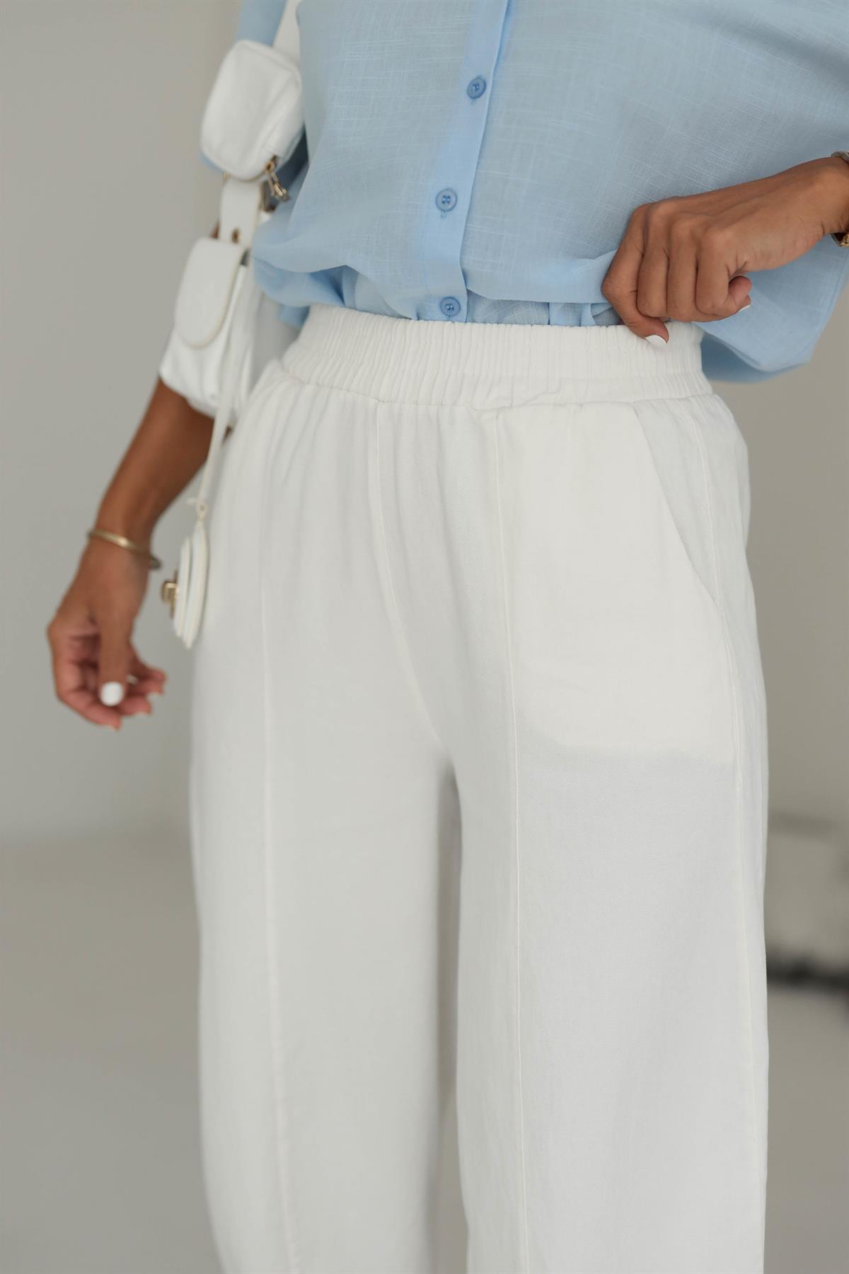 Bel Lastikli Rahat Kalıp Pantolon