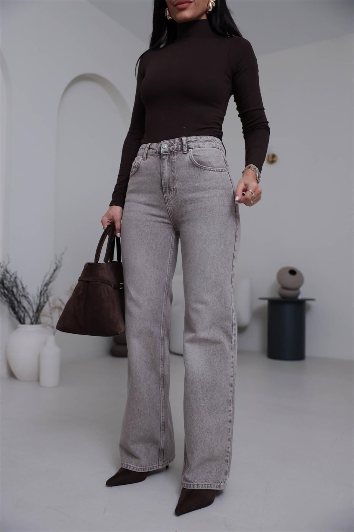 2034 Kar Yıkamalı Palazzo Jean SÜTLÜ KAHVE