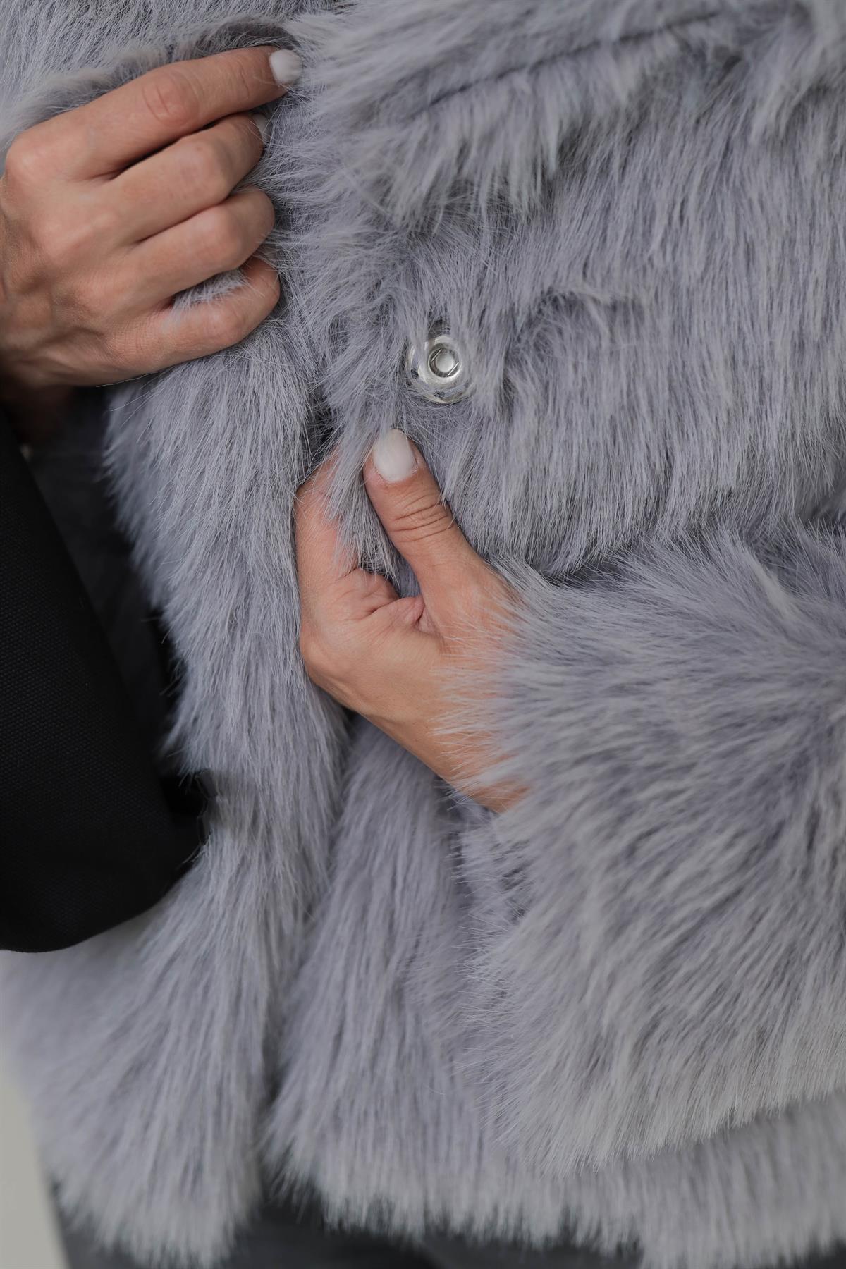 2429 Ara Boy Yakalı Kürk GRİ