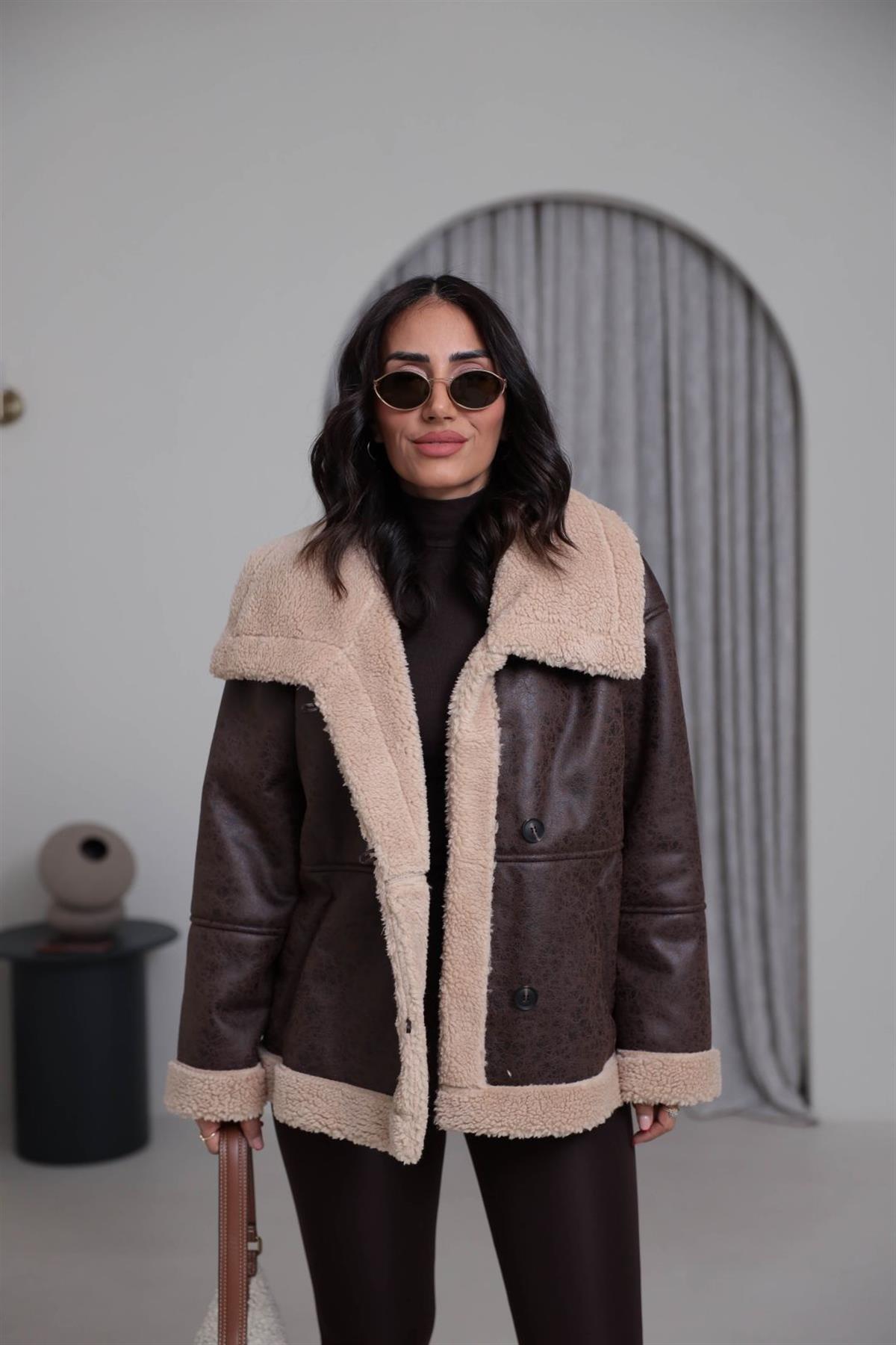 9195 İçi Kürklü Nubuk Mont KAHVE