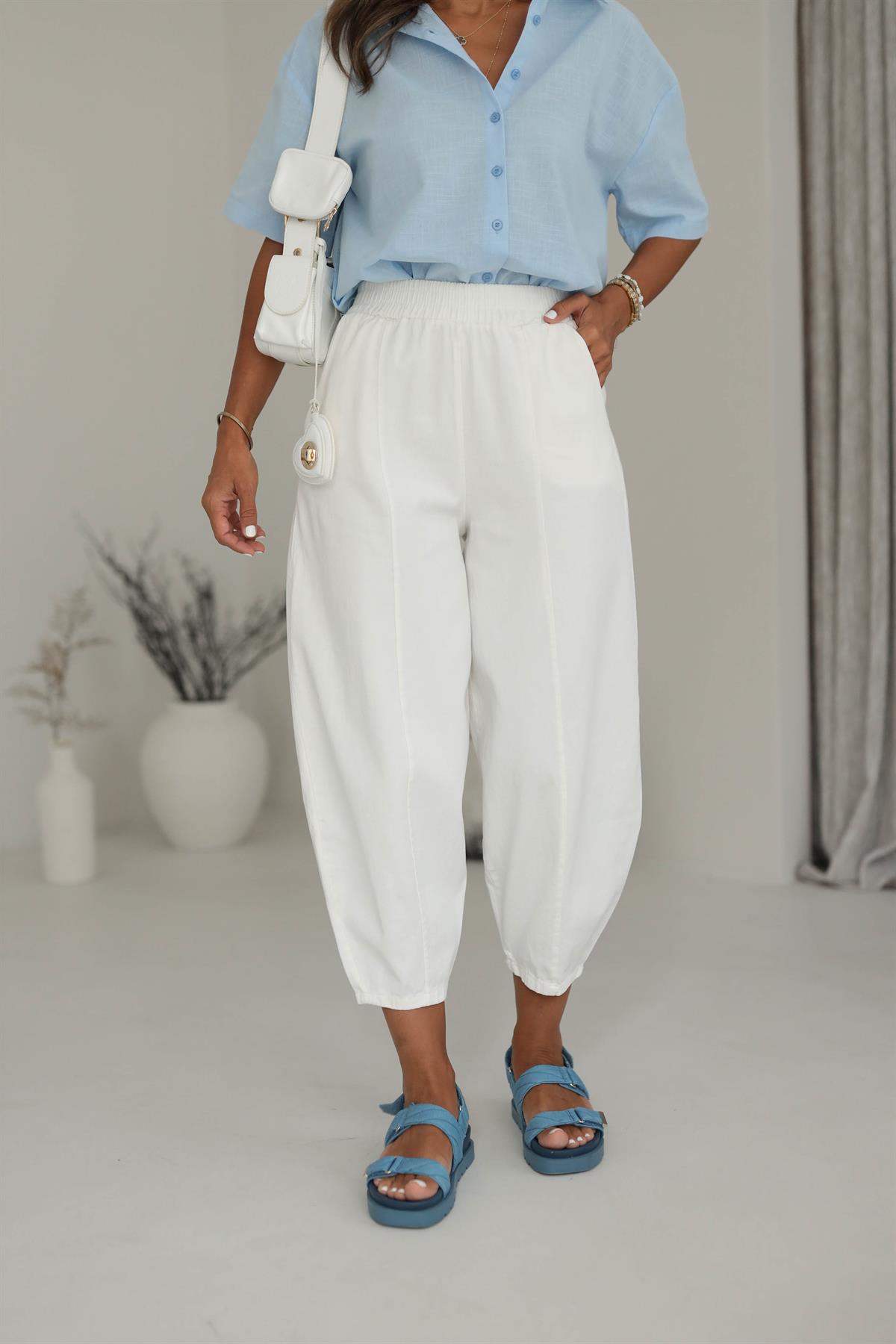 Bel Lastikli Rahat Kalıp Pantolon