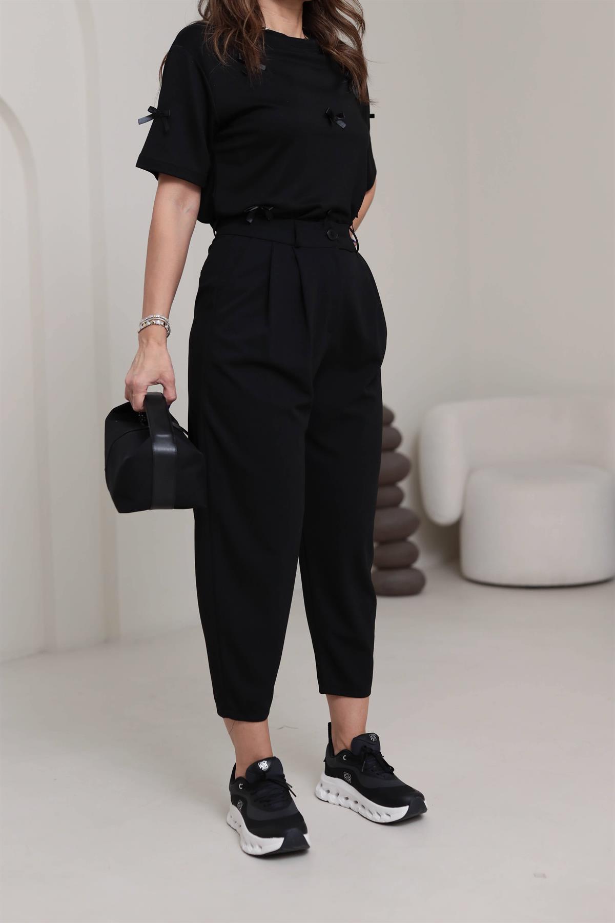 3102 Rahat Kalıp Likralı Pantolon SİYAH