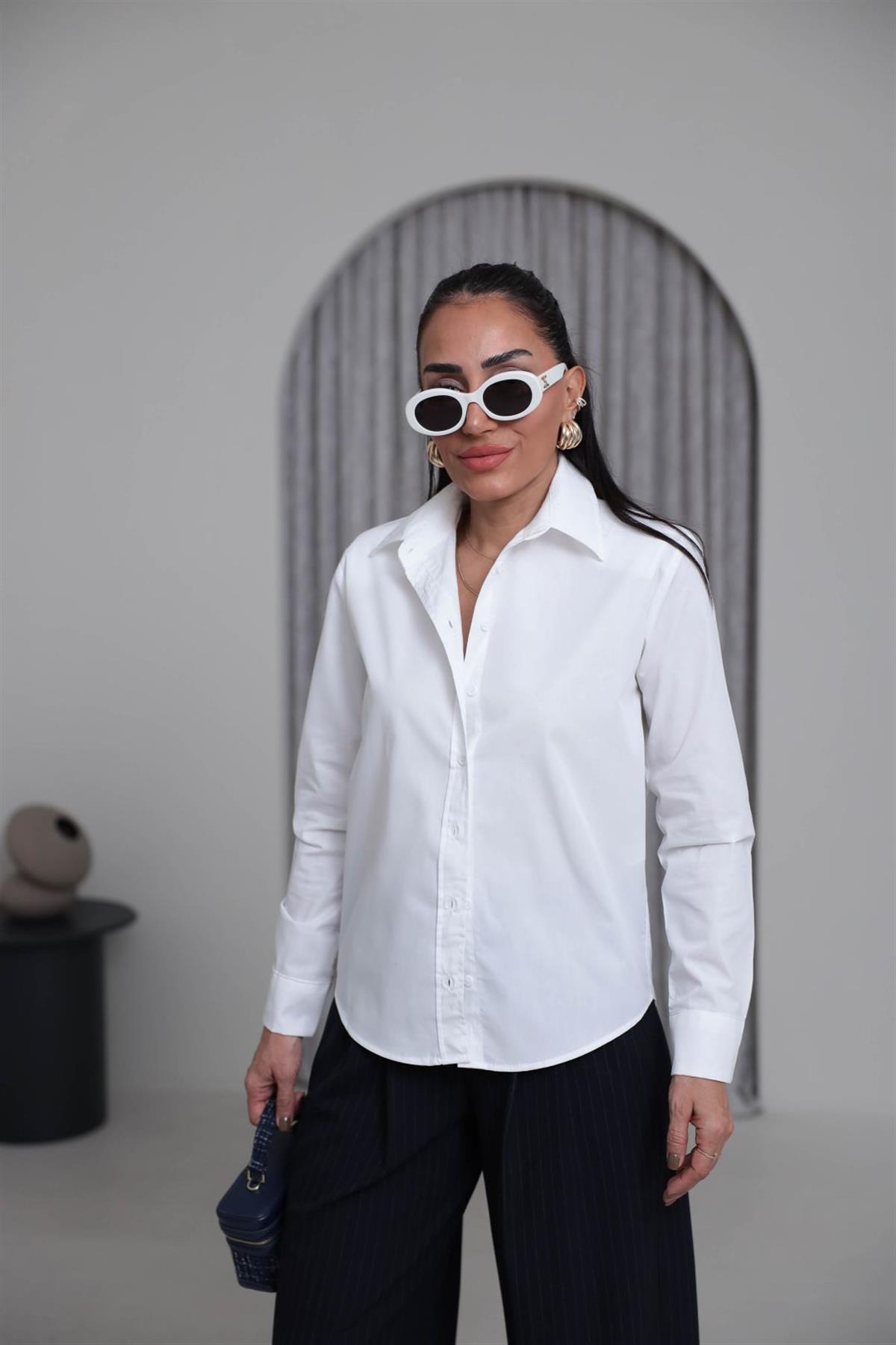 7100 Vatkalı Poplin Gömlek EKRU