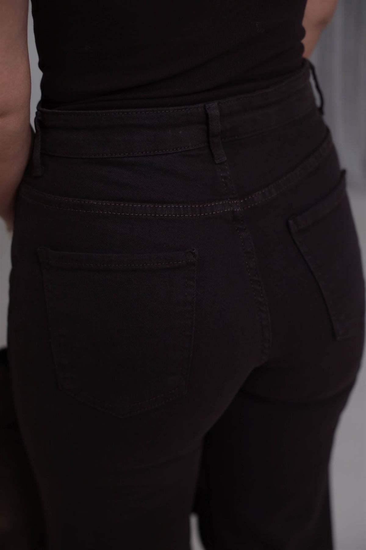 Yüksek Bel Wide Leg Jean ACI KAHVE