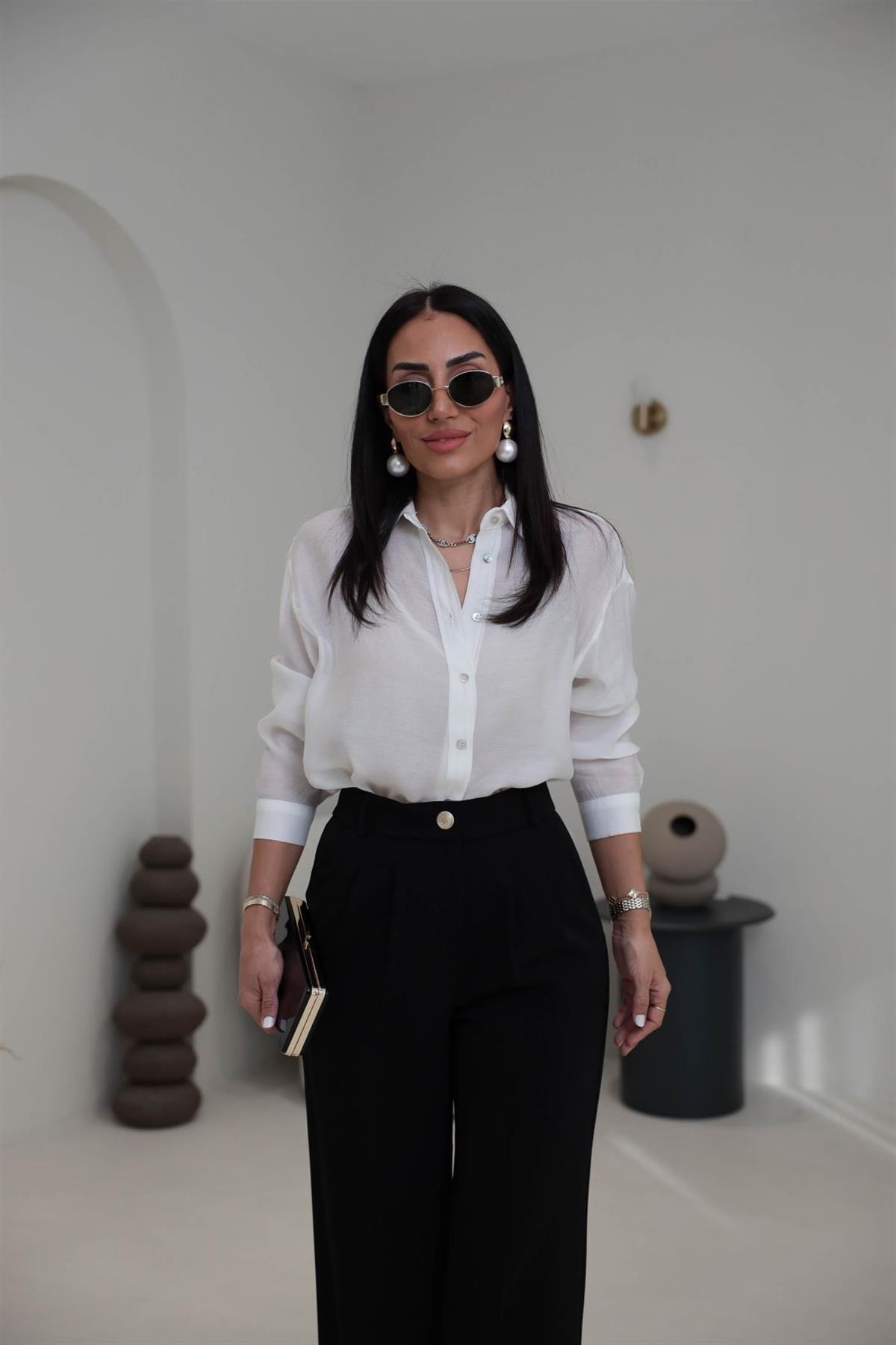 7393 Transparan Gömlek EKRU