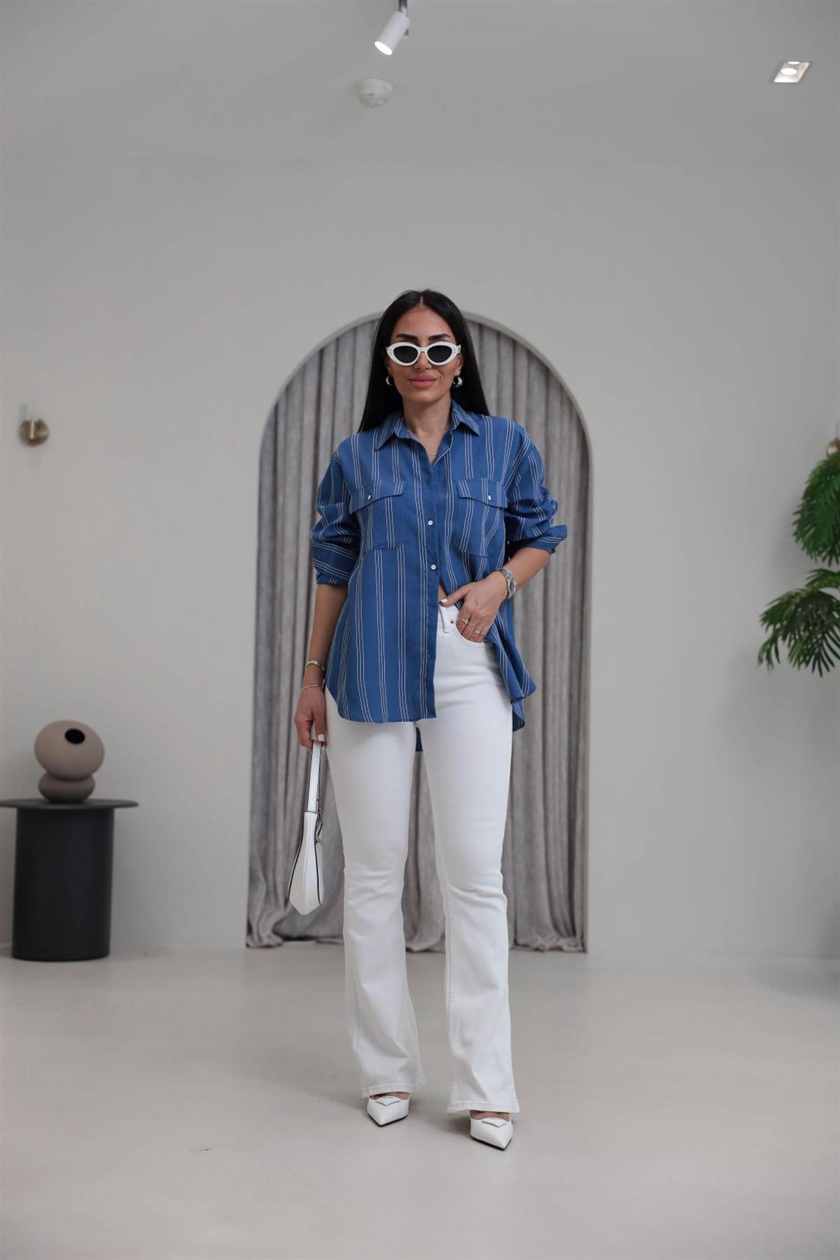 ZA Likralı İspanyol Paça Pantolon BEYAZ