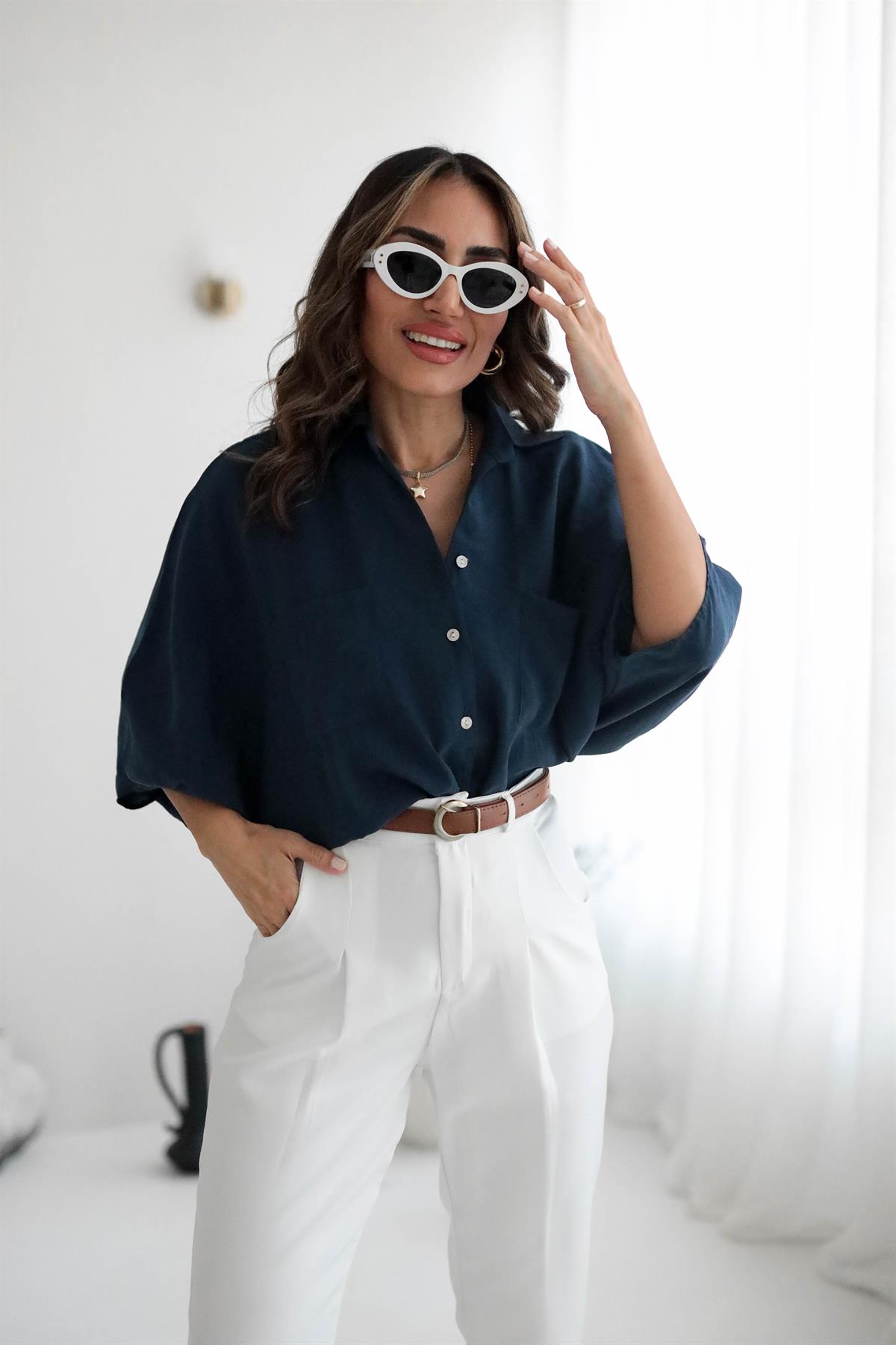 8914 Yarasa Kol Cepli Gömlek