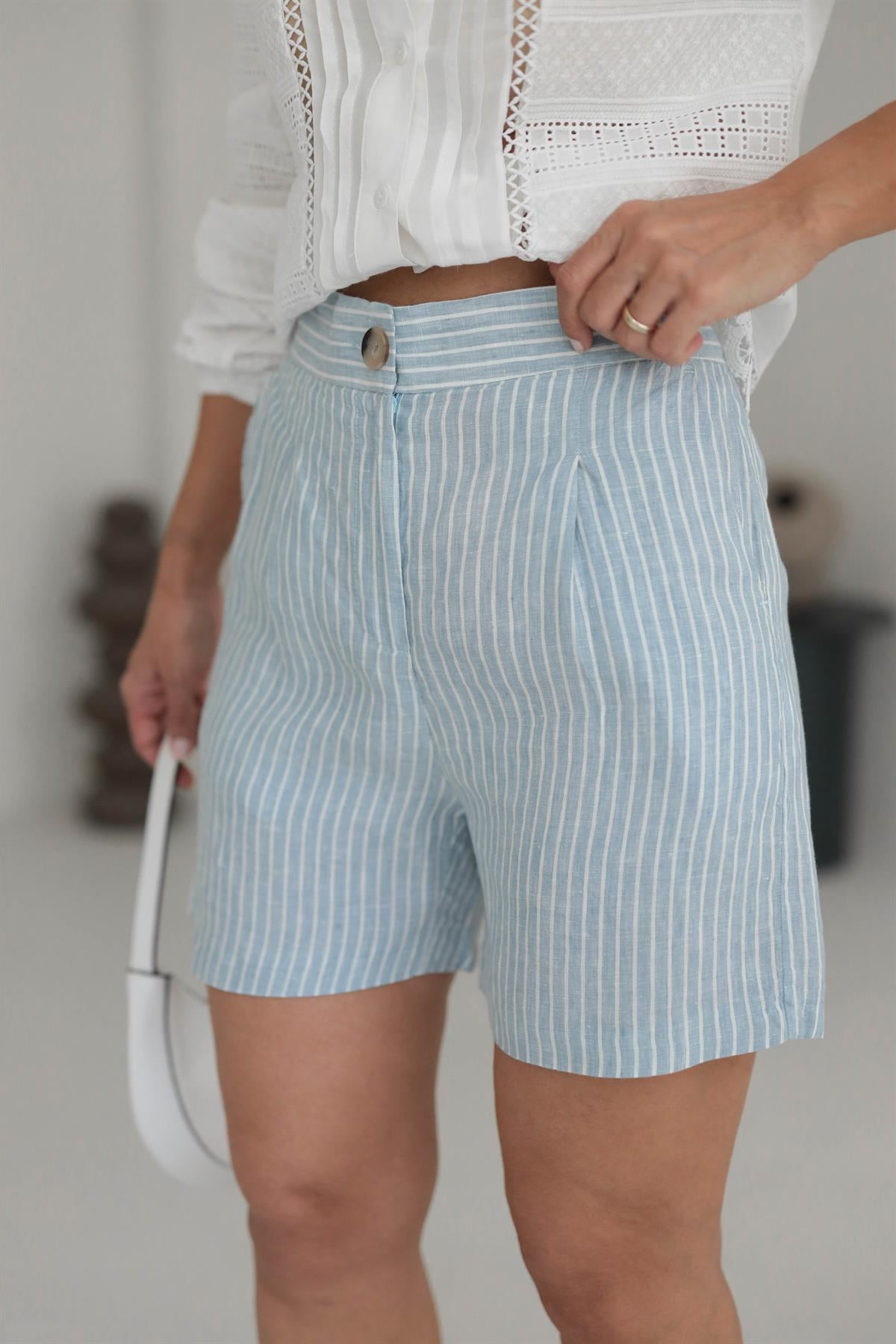 6211 Ham Keten Şort