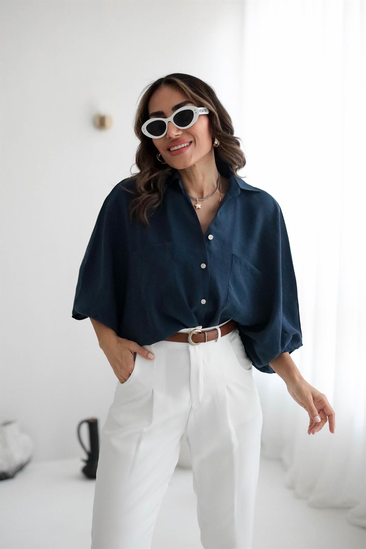 8914 Yarasa Kol Cepli Gömlek