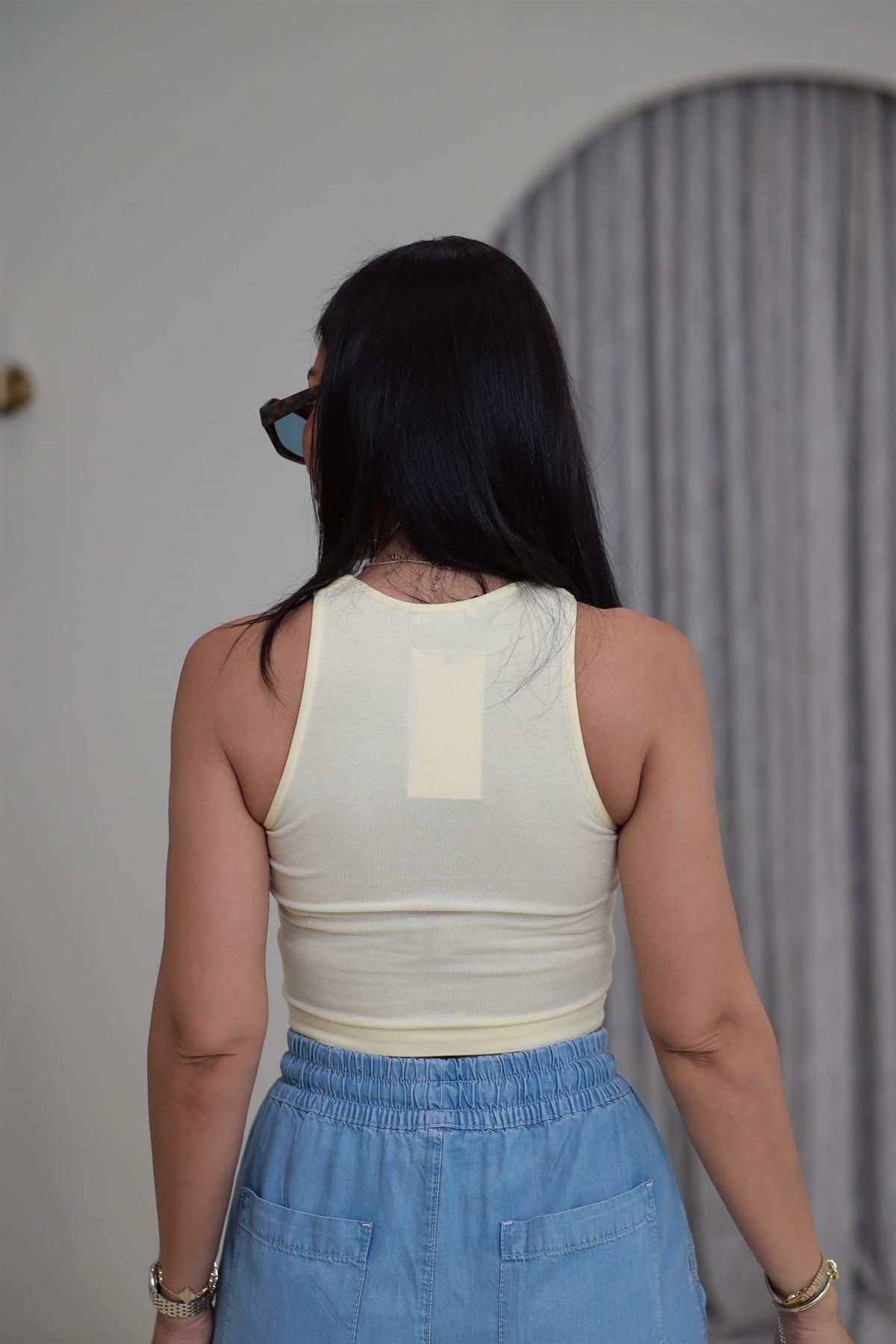 2941 Kolsuz Liyosel Crop Atlet AÇIK SARI