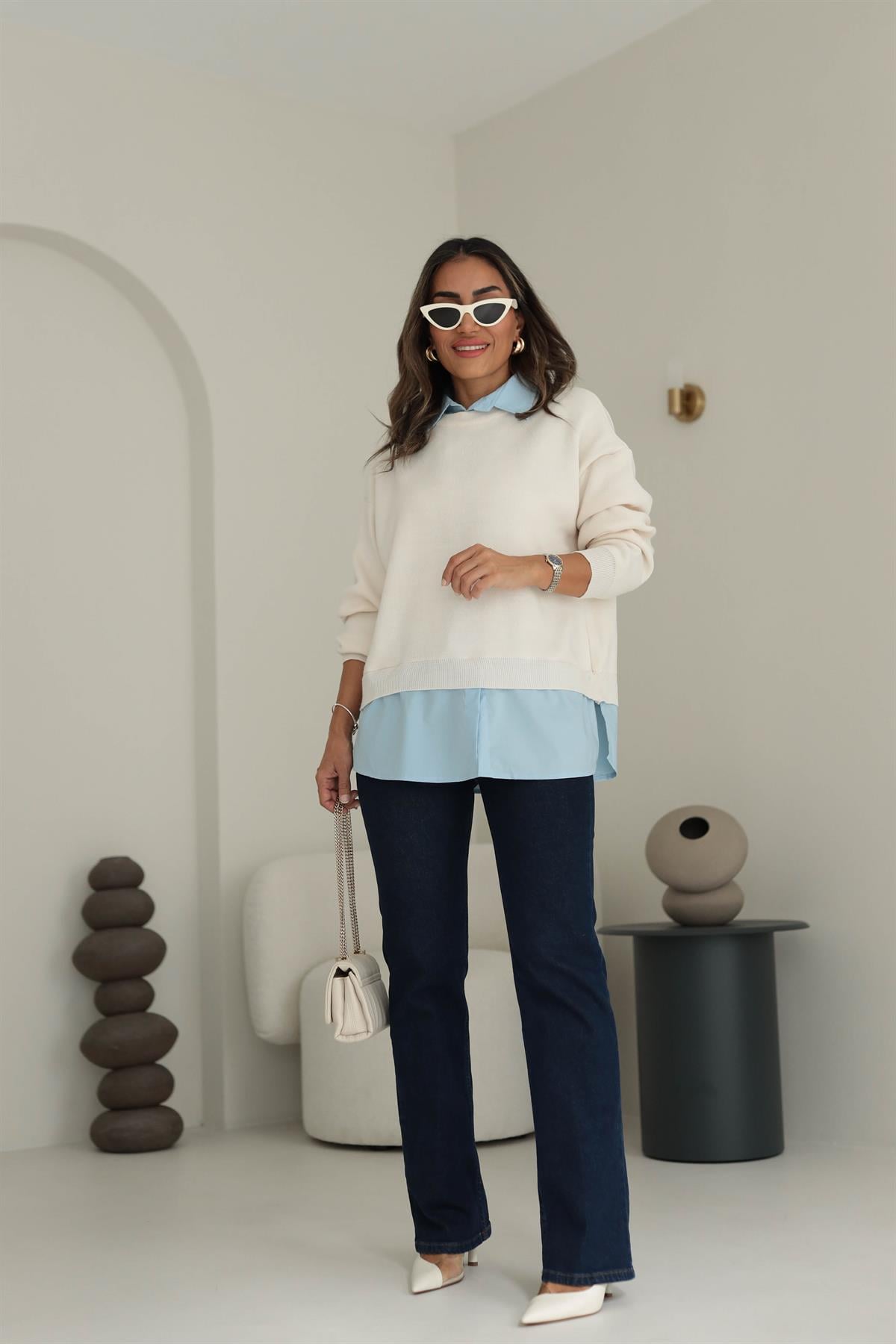 4597 Likralı Düz Kesim Jean Pantolon KOYU LACİ