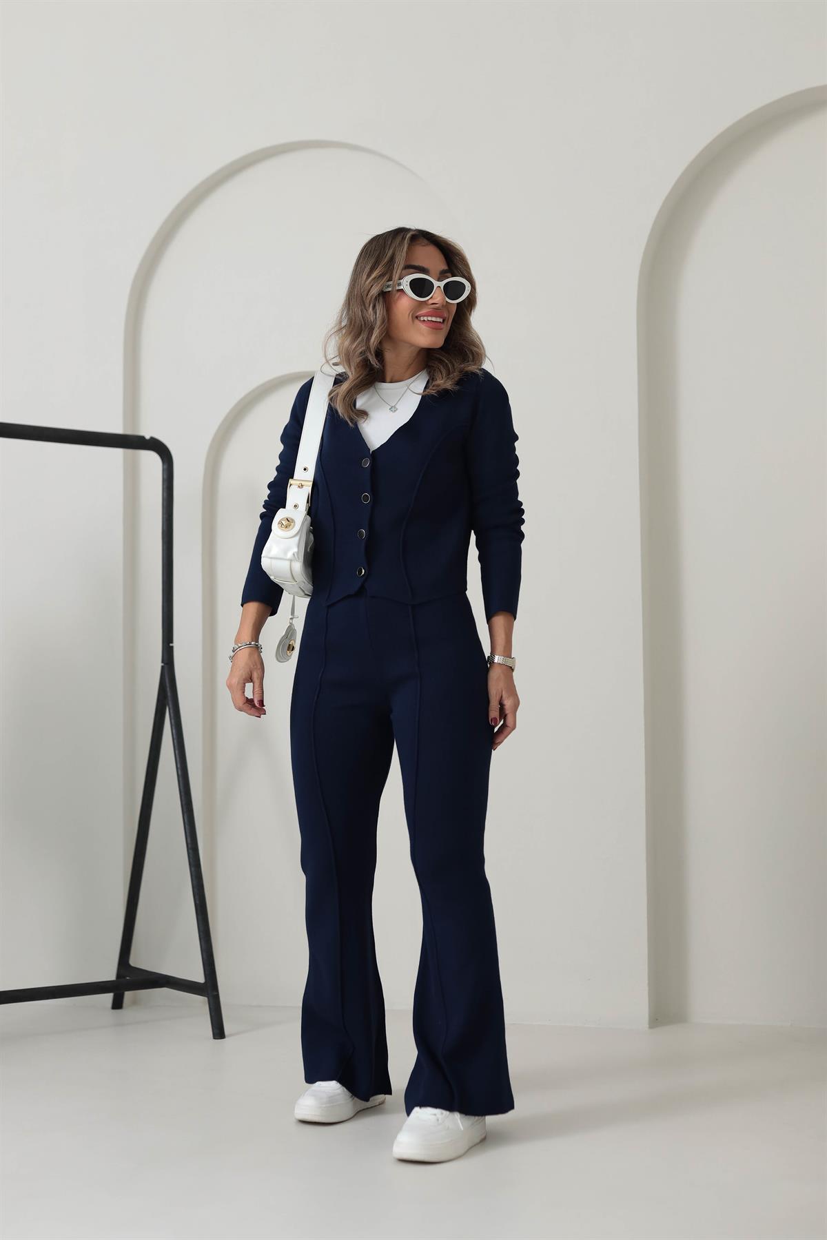 Çimalı Triko Ceket & Pantolon Takım LACİVERT