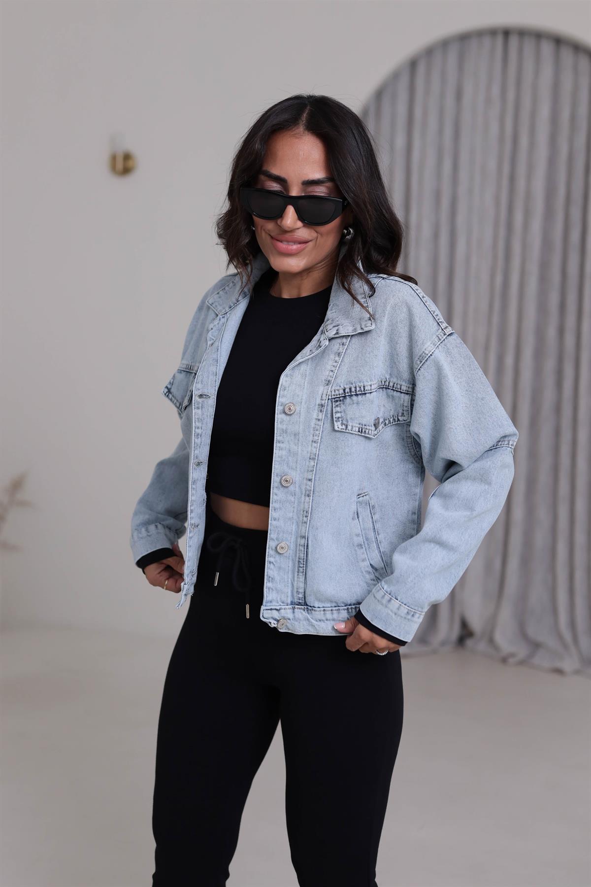 3630 Flota Cepli Kot Ceket BUZ MAVİ