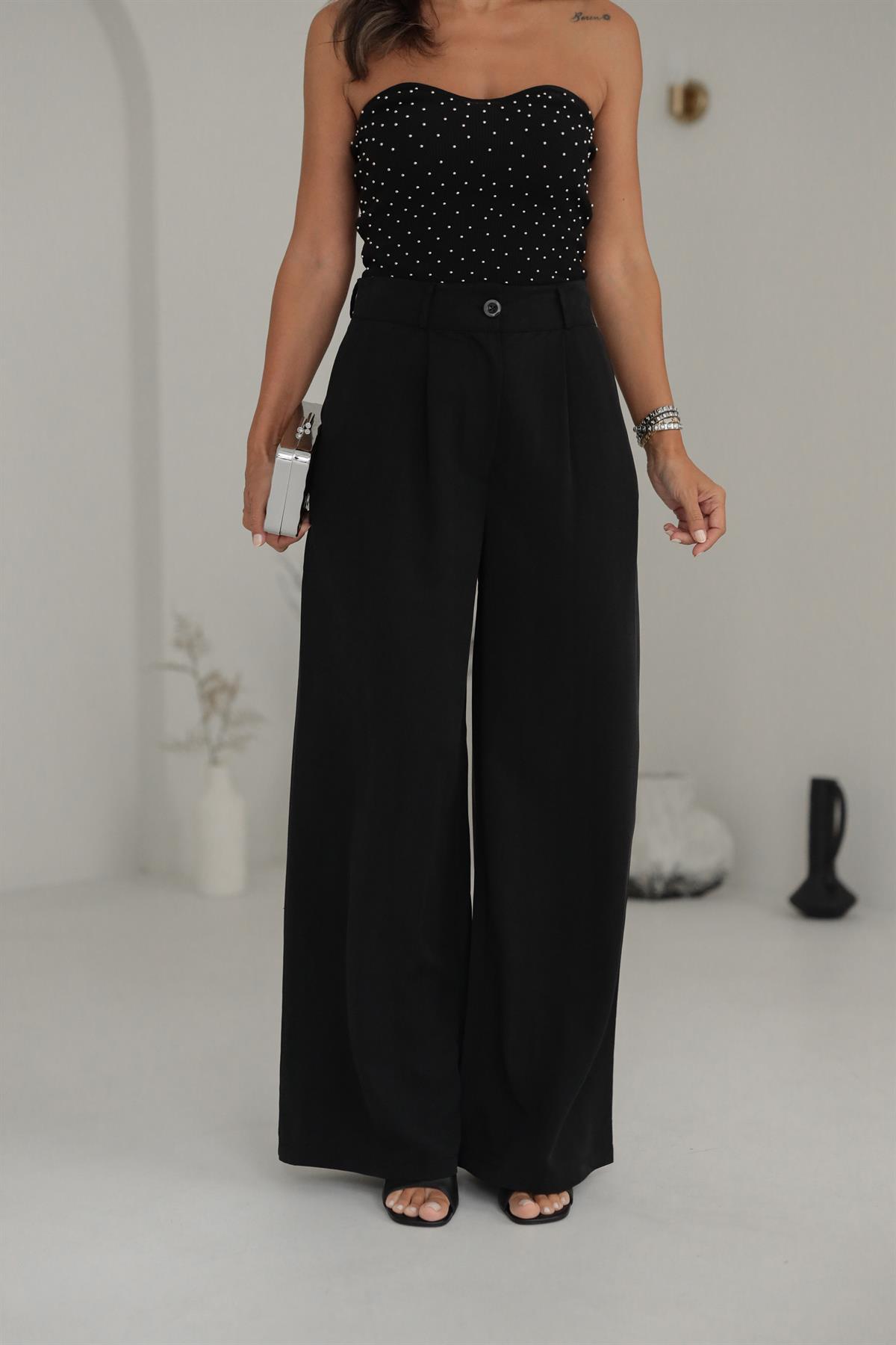 Tencel Kumaş Palazzo Pantolon