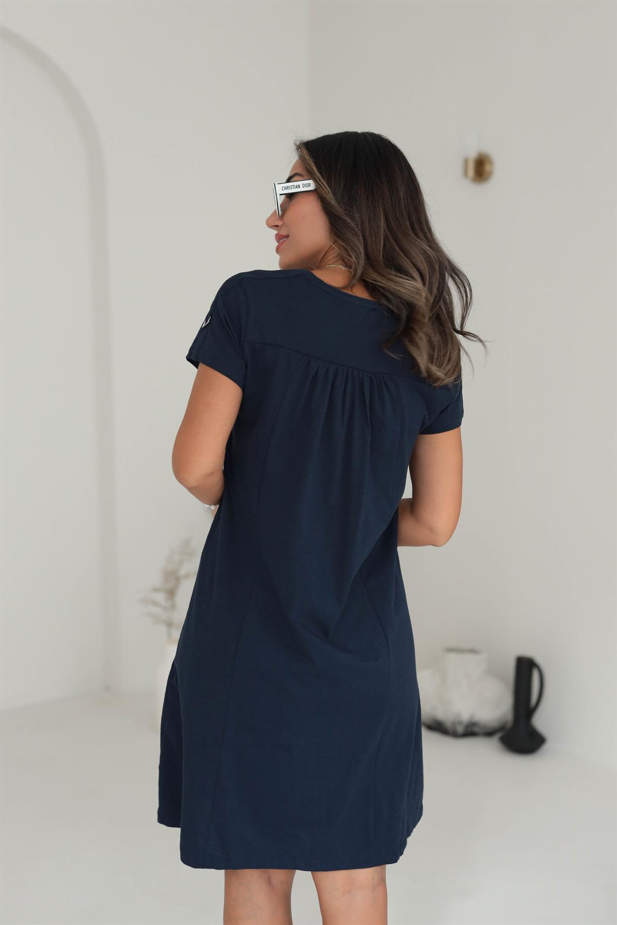 4919 V Yaka Rahat Penye Elbise