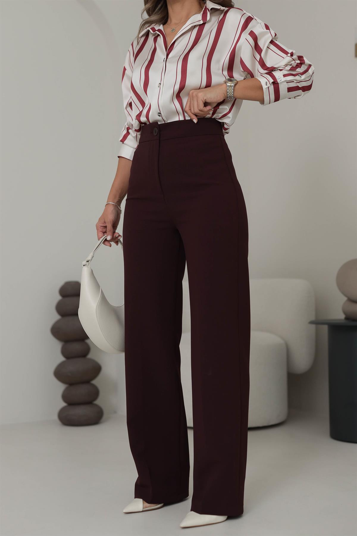 0714K Palazzo Pantolon BORDO