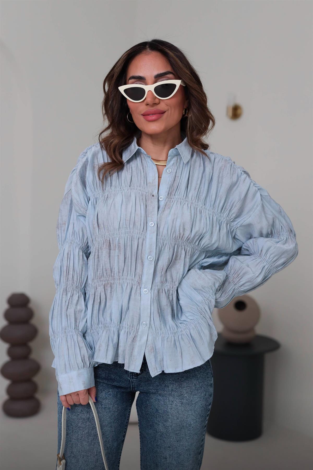 Gipeli Massi Gömlek BEBE MAVİ