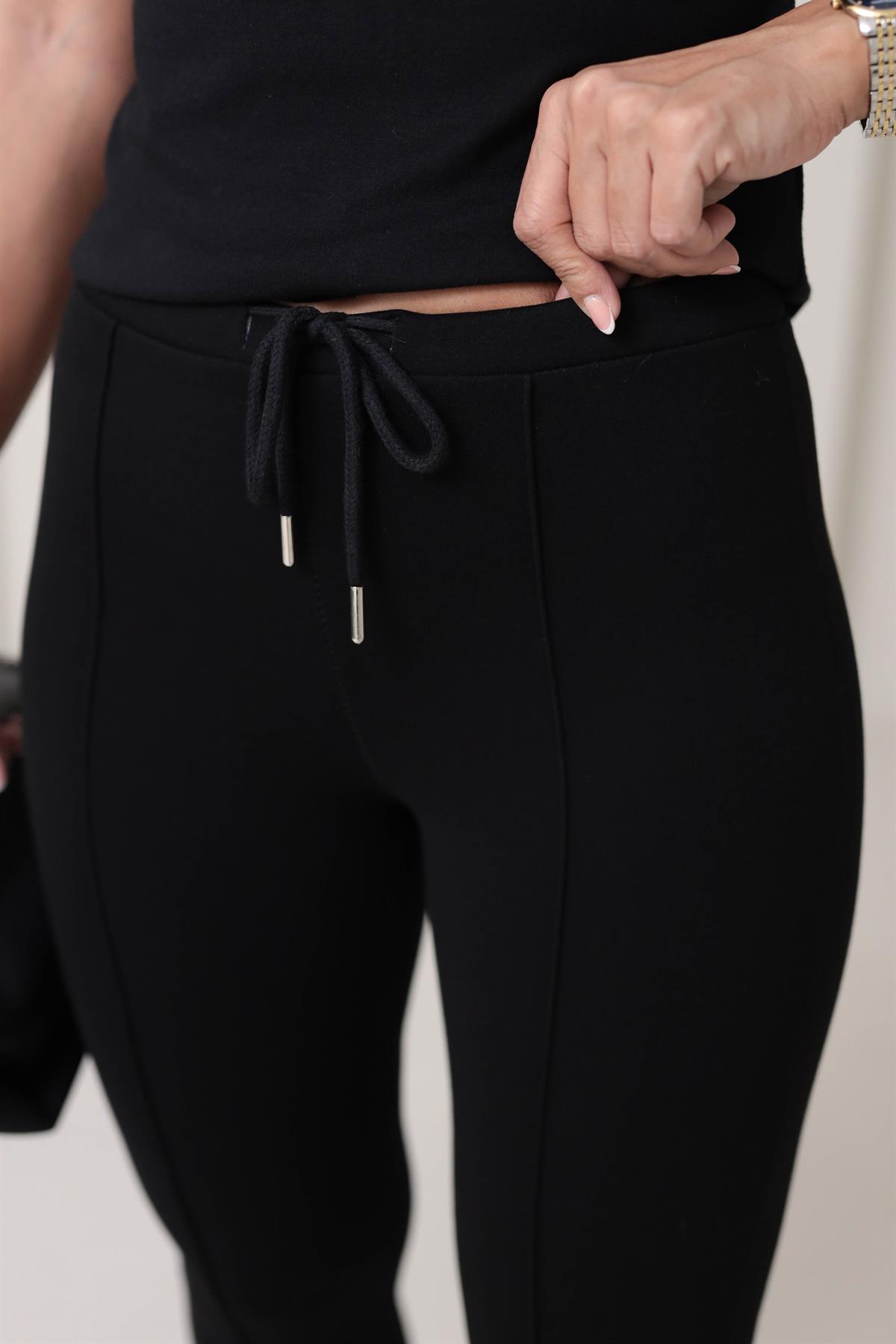 Za Ön Dikiş Detay İspanyol Paça Pantolon SİYAH