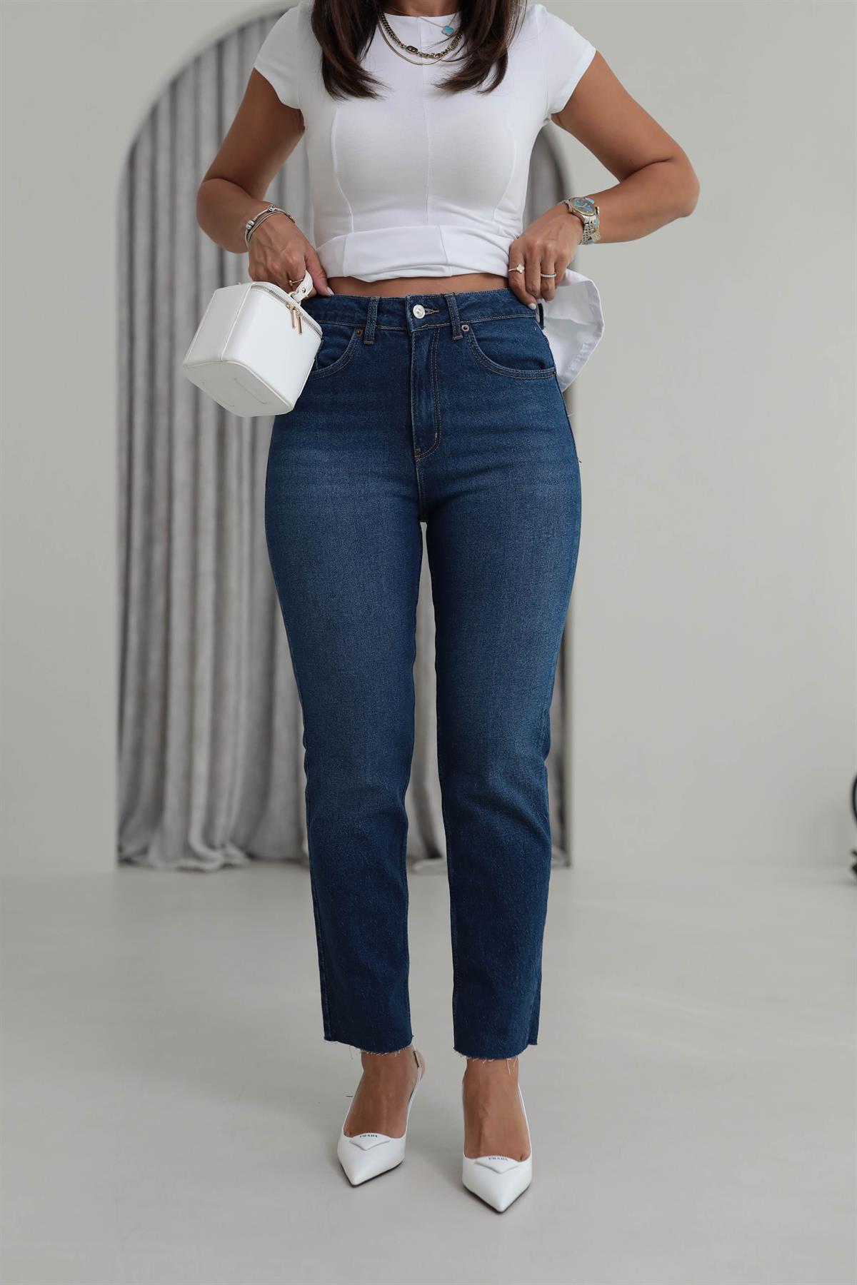 Poe MomFit Jean KOYU MAVİ