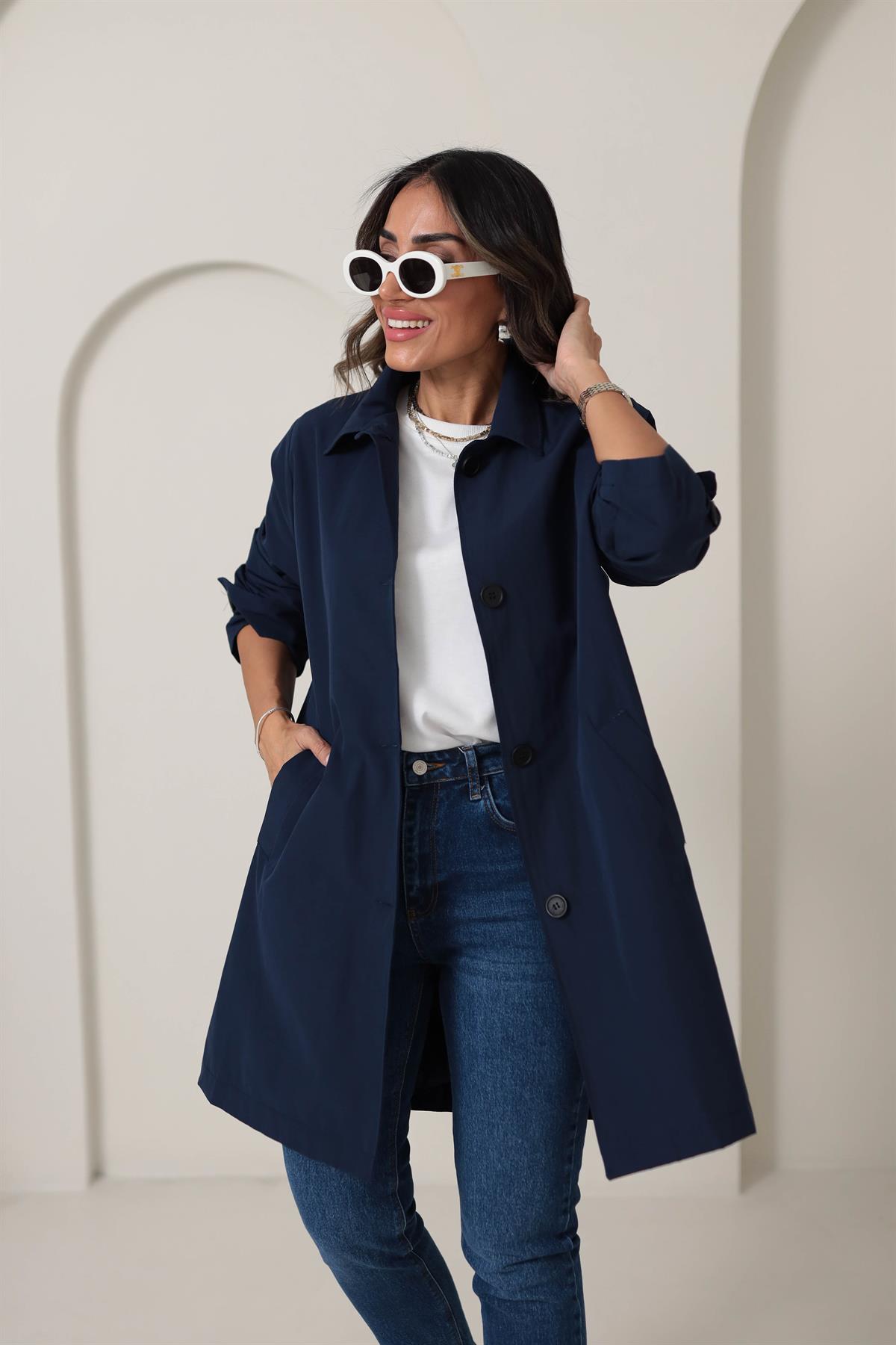 Atkı Detaylı Massi Trenchcoat