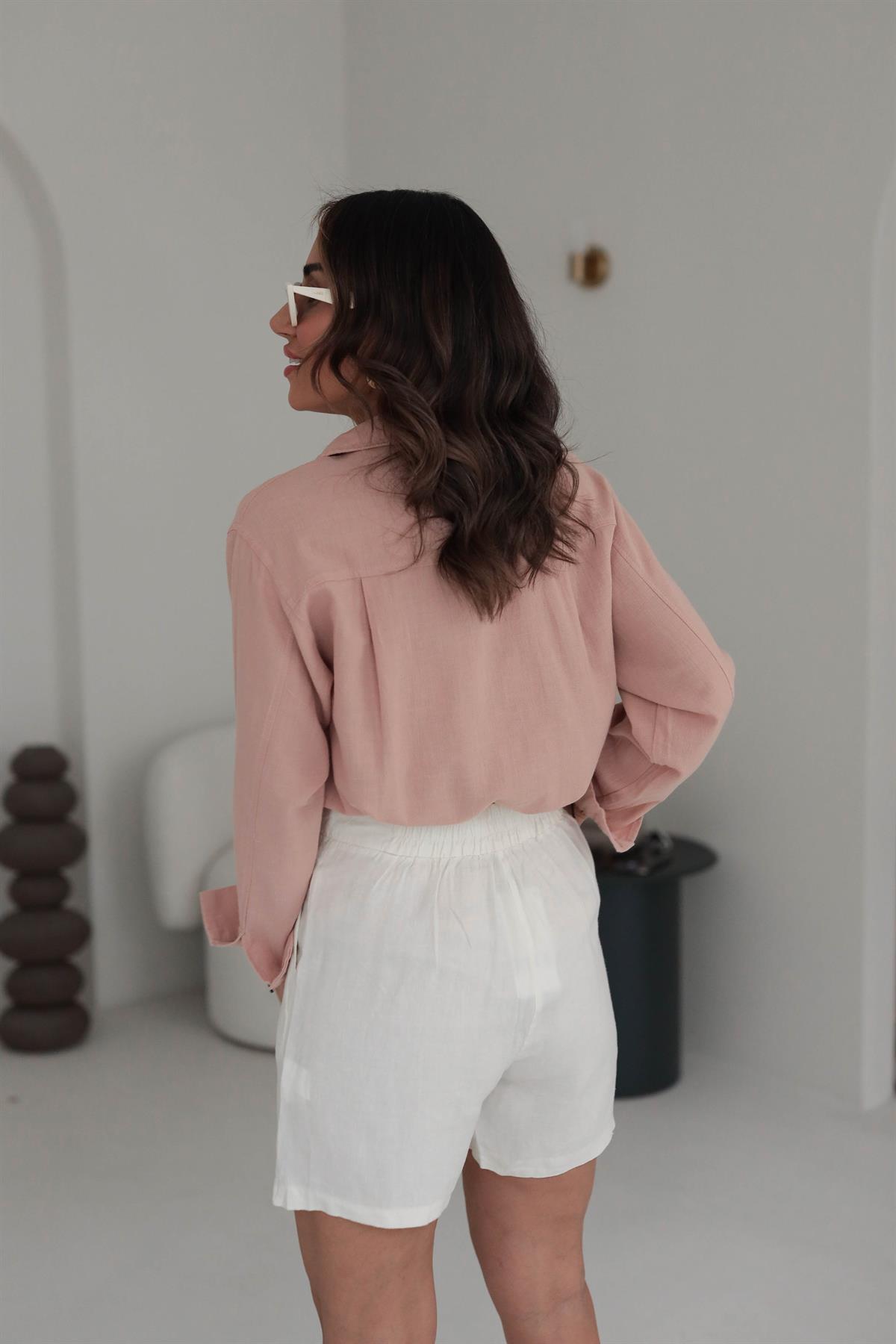 6249 Keten Kumaş Gömlek