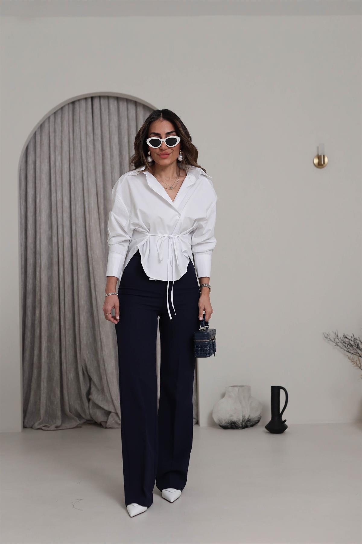 0714 Paça Palazzo Pantolon LACİVERT