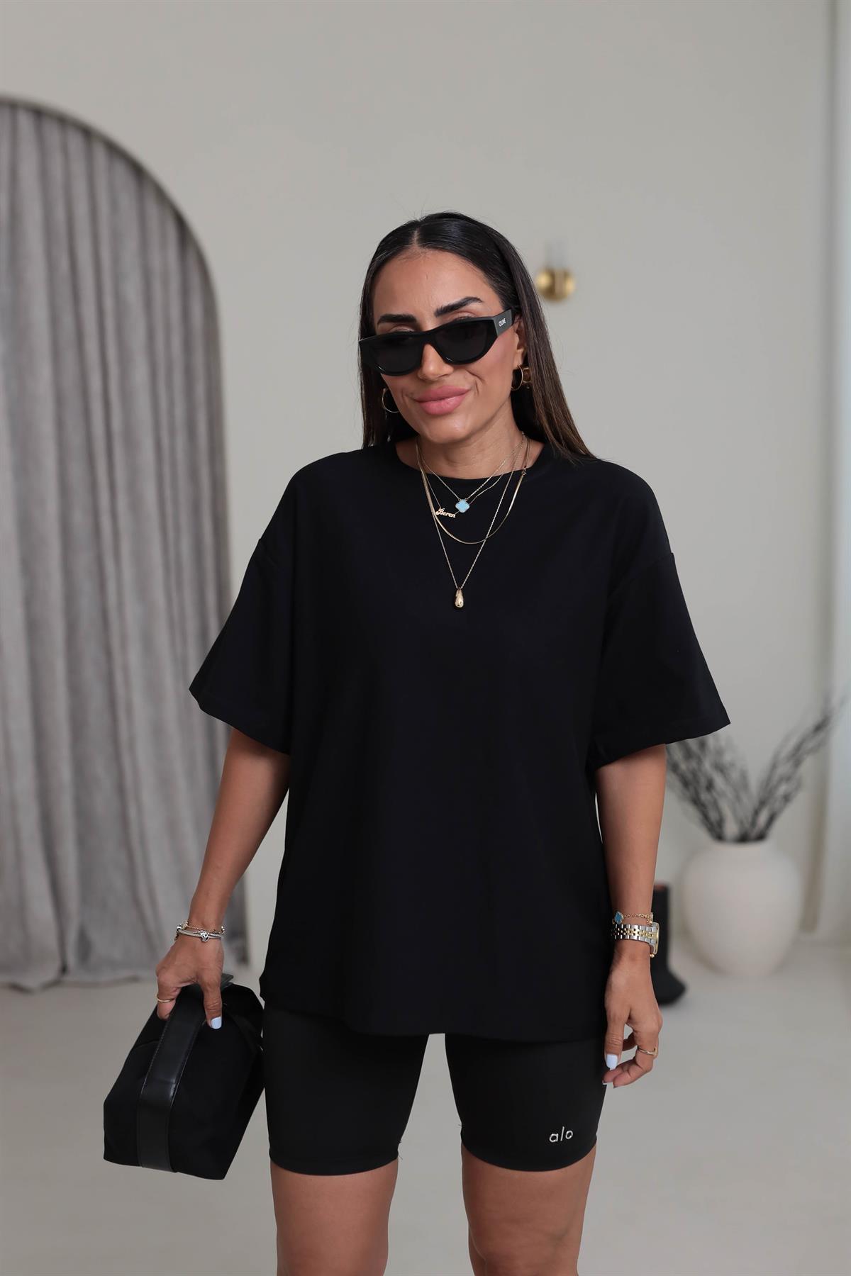 3300 Basic Oversize Tshirt SİYAH