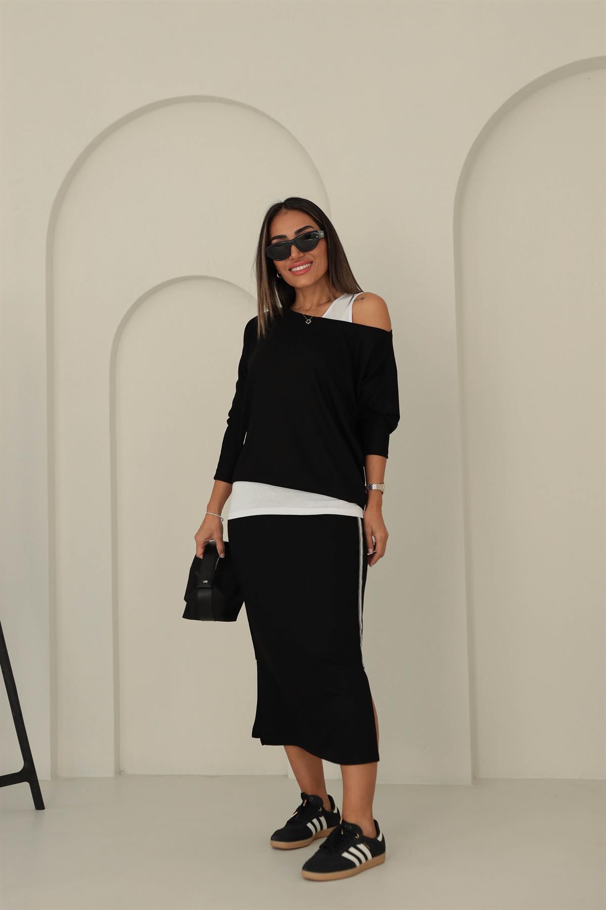 2032 Üçlü Penye Takım SİYAH