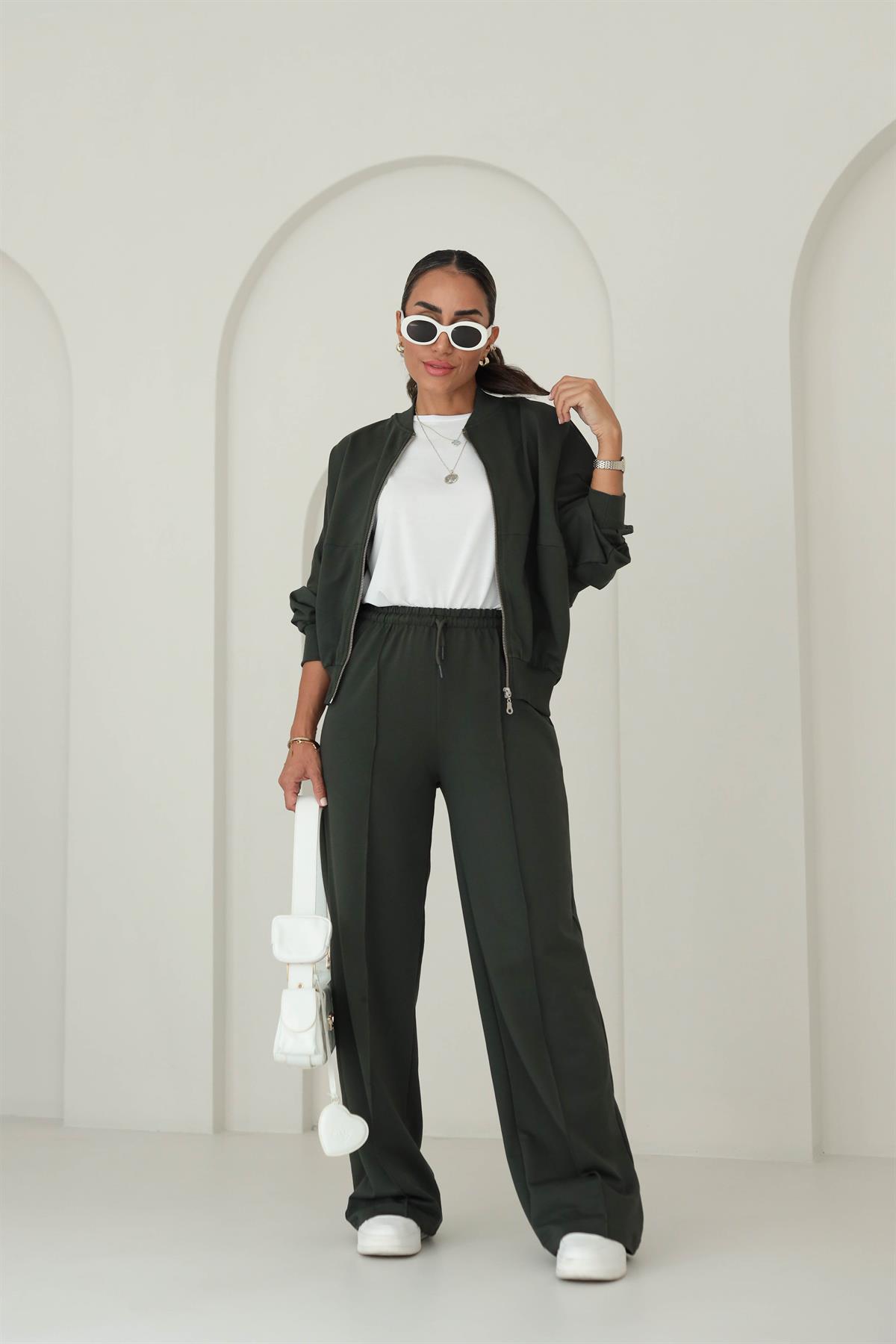 8606 Fermuar Detaylı Sweat Eşofman Takım