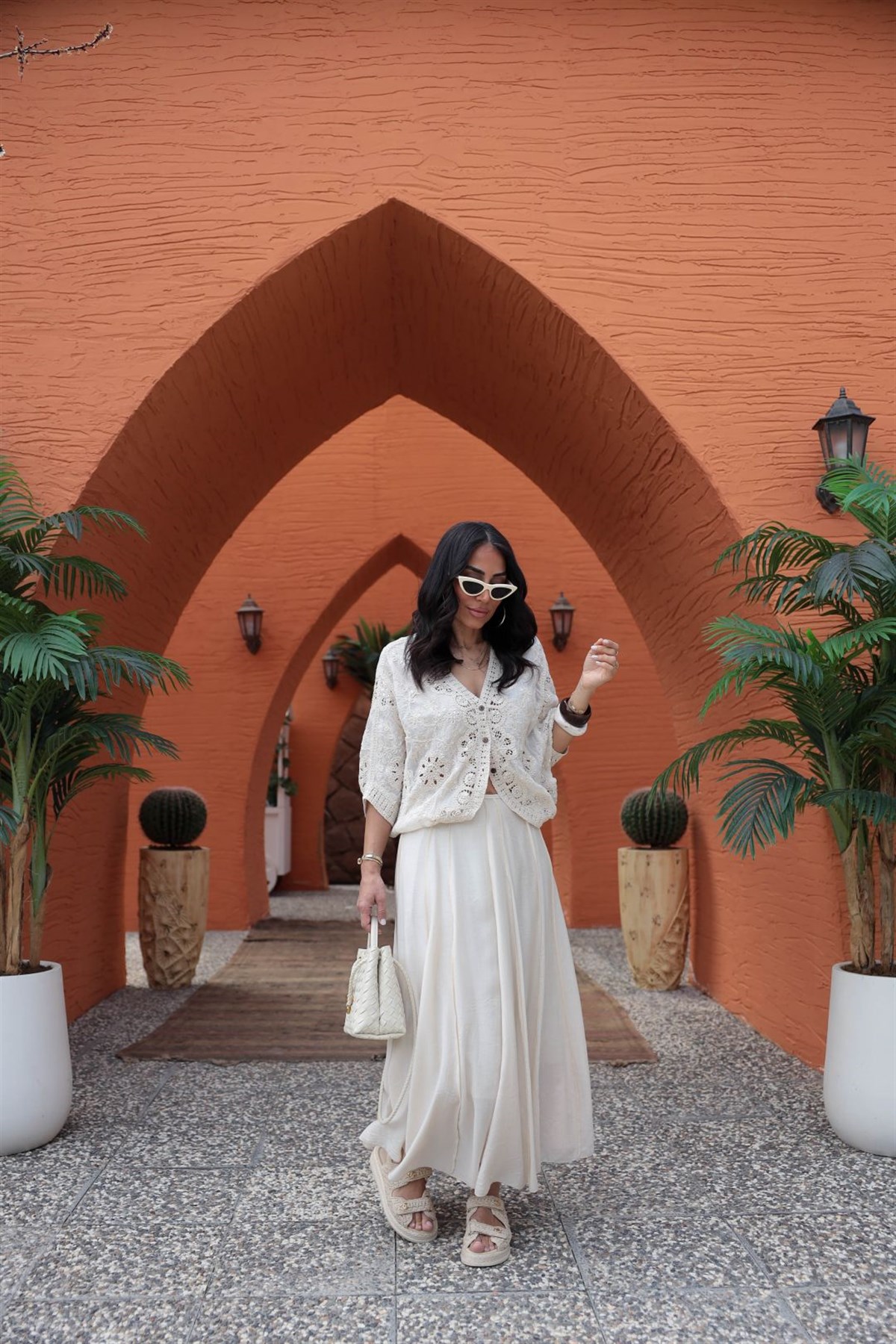 0963 Dikiş Detaylı Astarlı Etek TAŞ