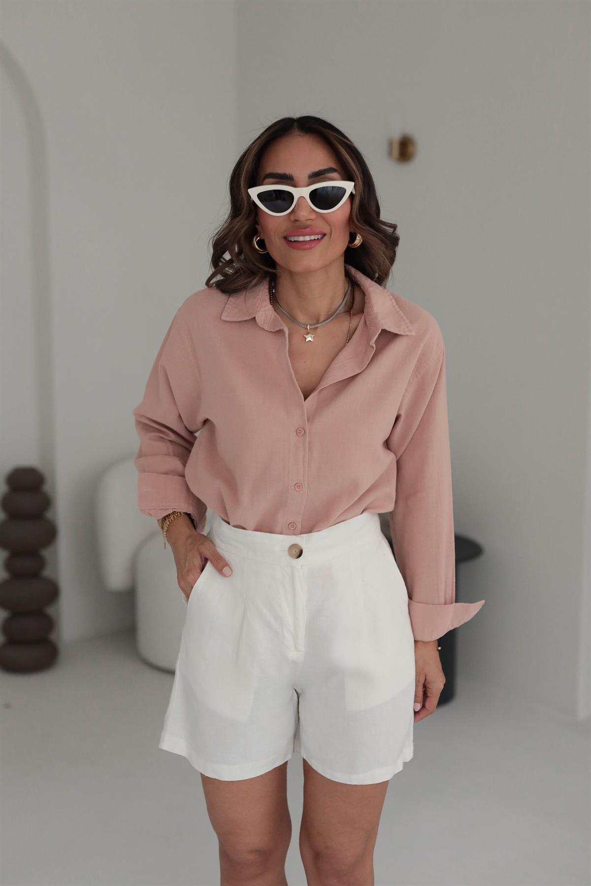 6249 Keten Kumaş Gömlek