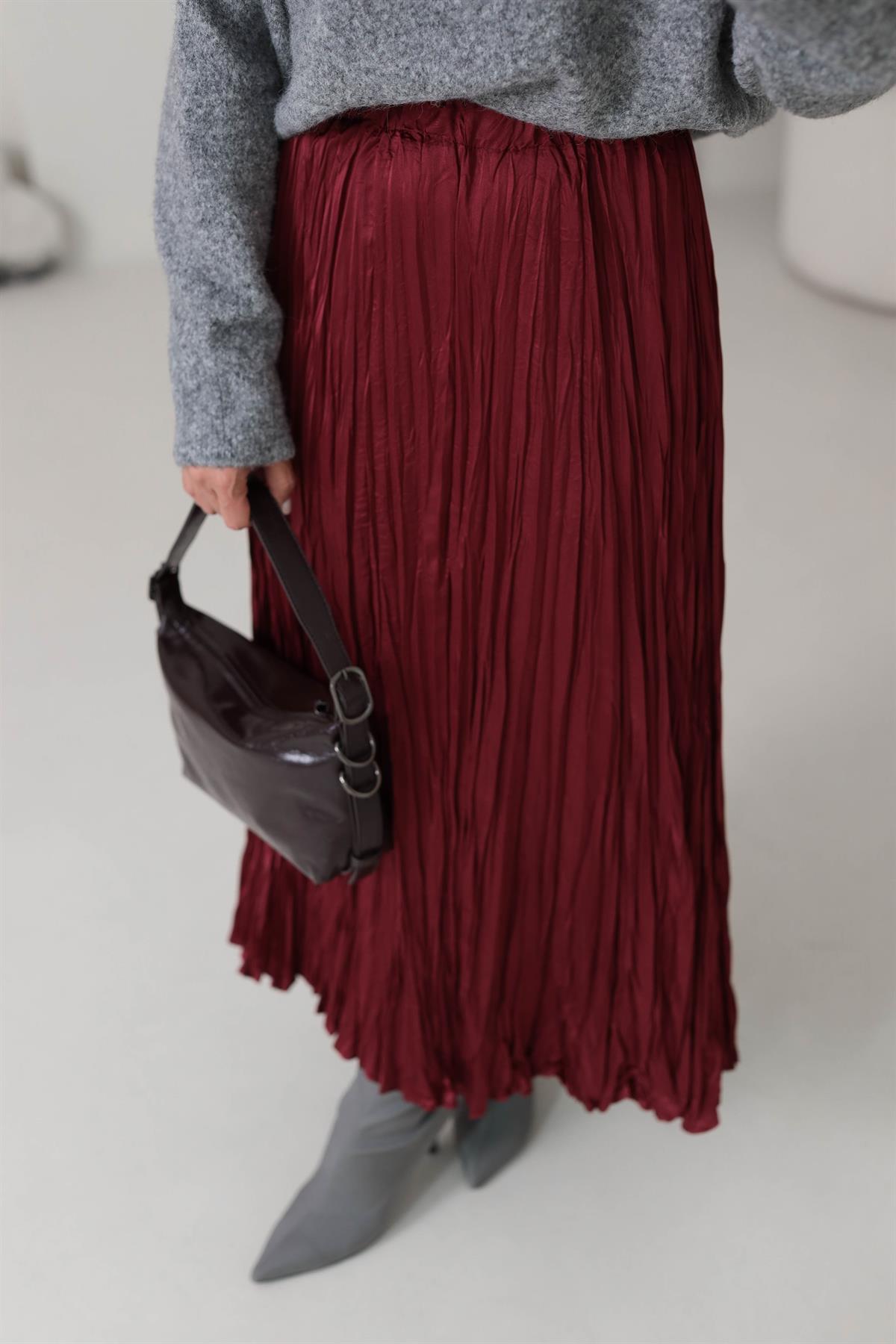 6571 Kraşlı Etek BORDO