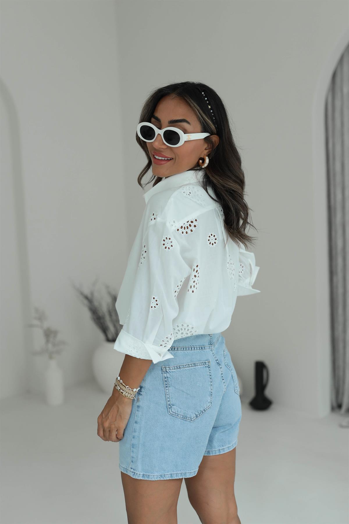 6301 Fisto Çiçekli Gömlek