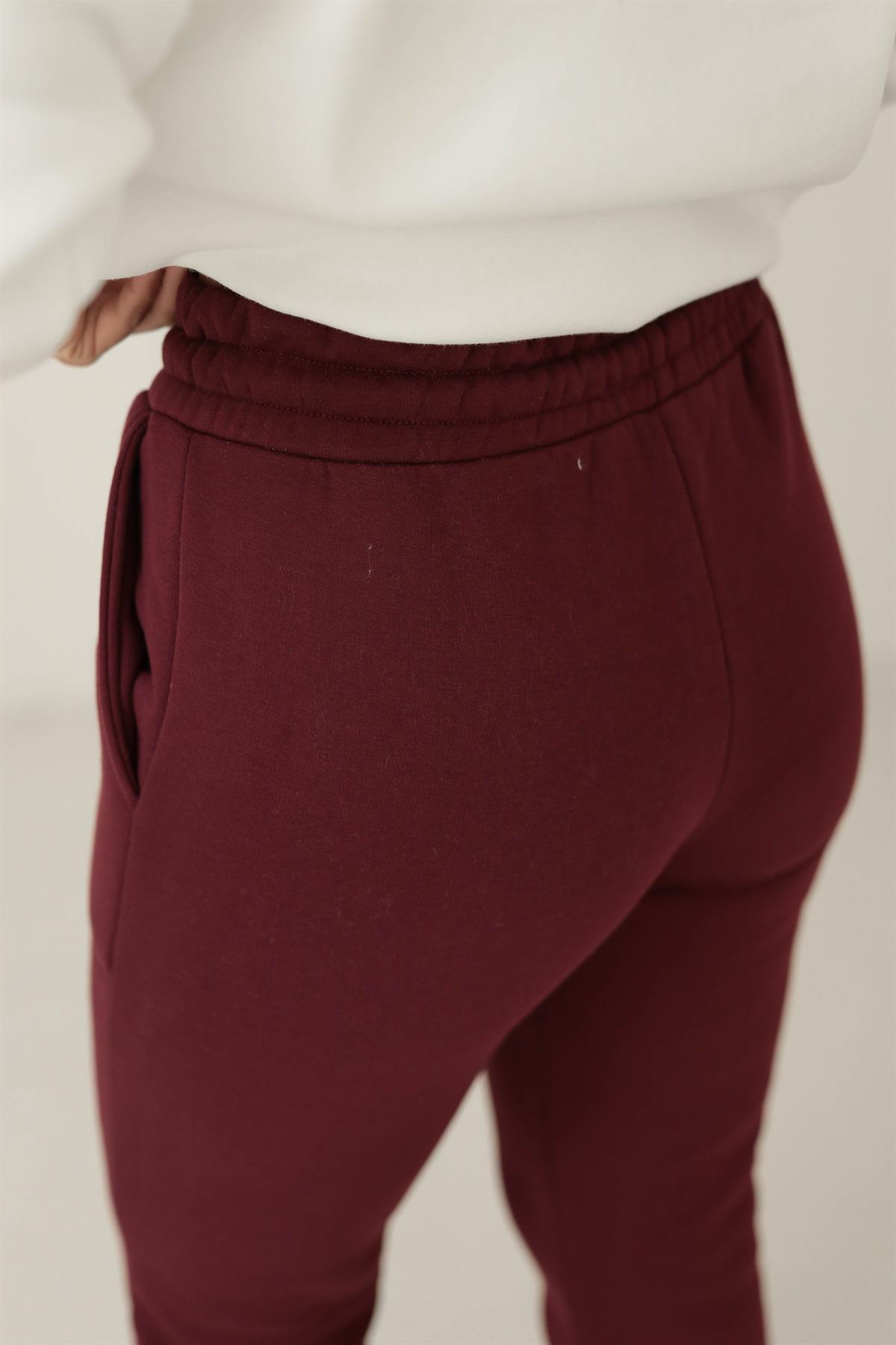 5574 Bel ve Paça Lastikli Eşofman Altı BORDO