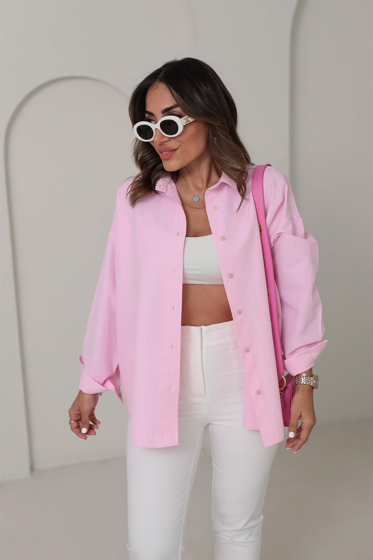 0293 Poplin Kumaş Gömlek PEMBE