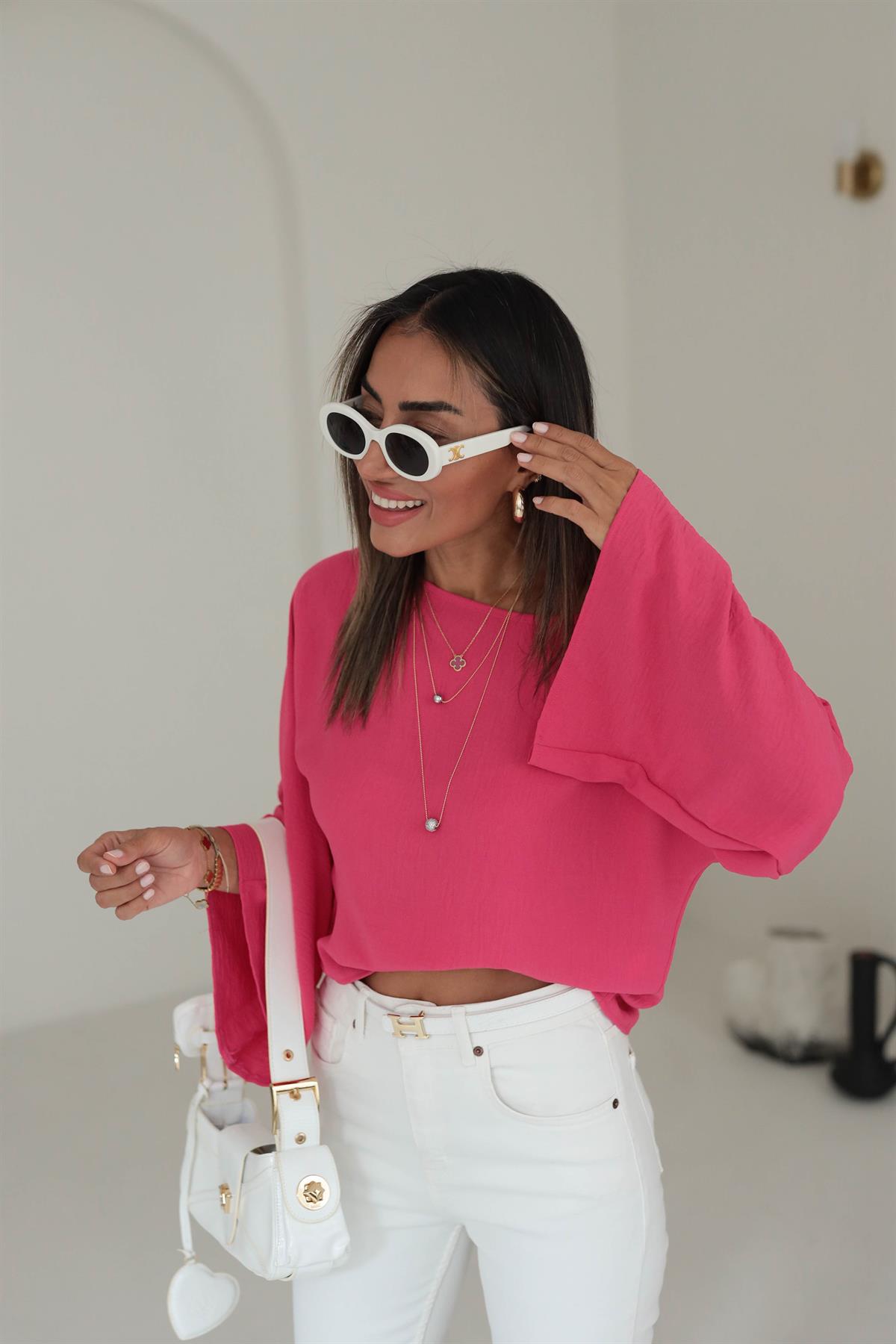 İthal Aerobin Kayık Yaka Bluz