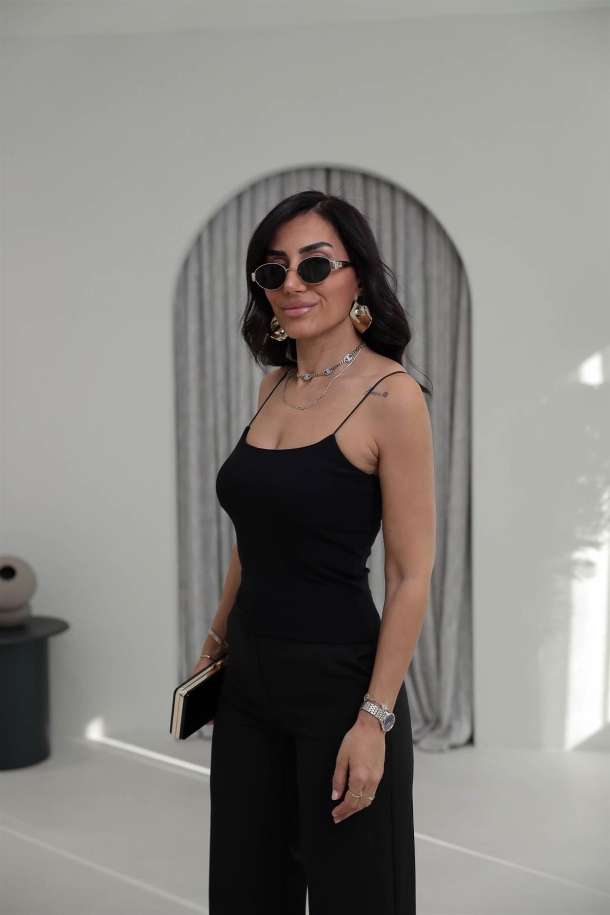 4829Y Lastik Askılı Pamuklu Atlet SİYAH