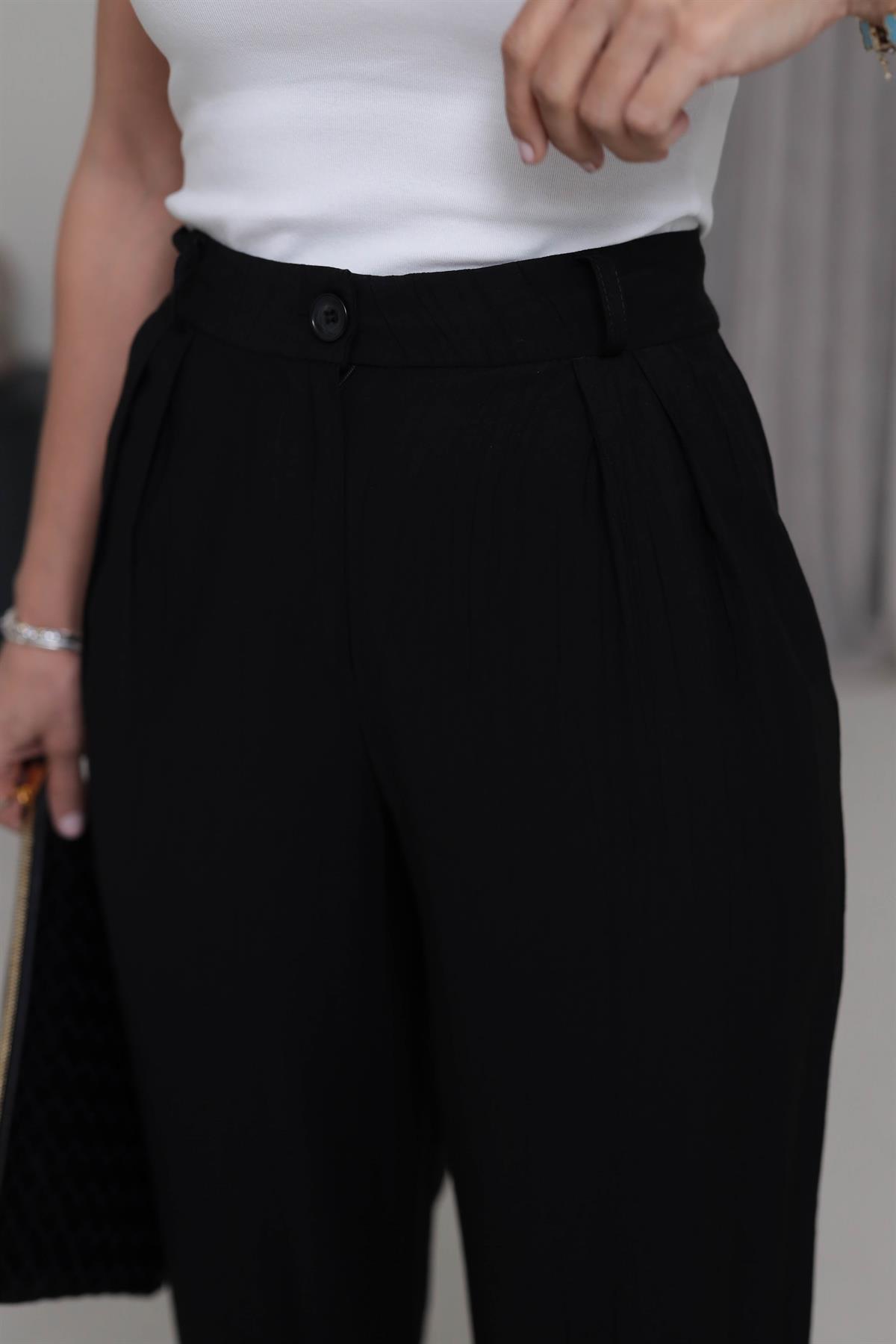 0115 Aerobin Palazzo Pantolon SİYAH