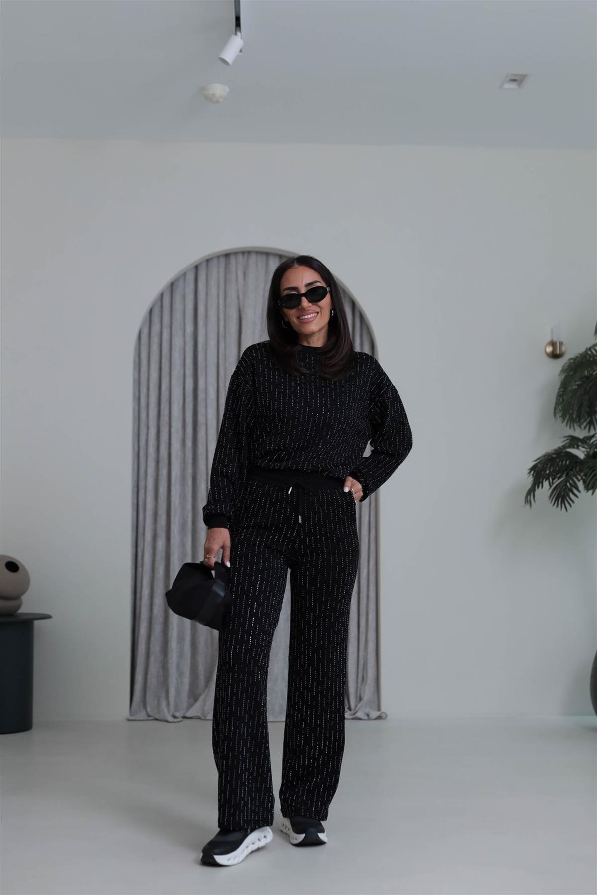 4213 Sıra Taşlı Rahat Modal Takım SİYAH