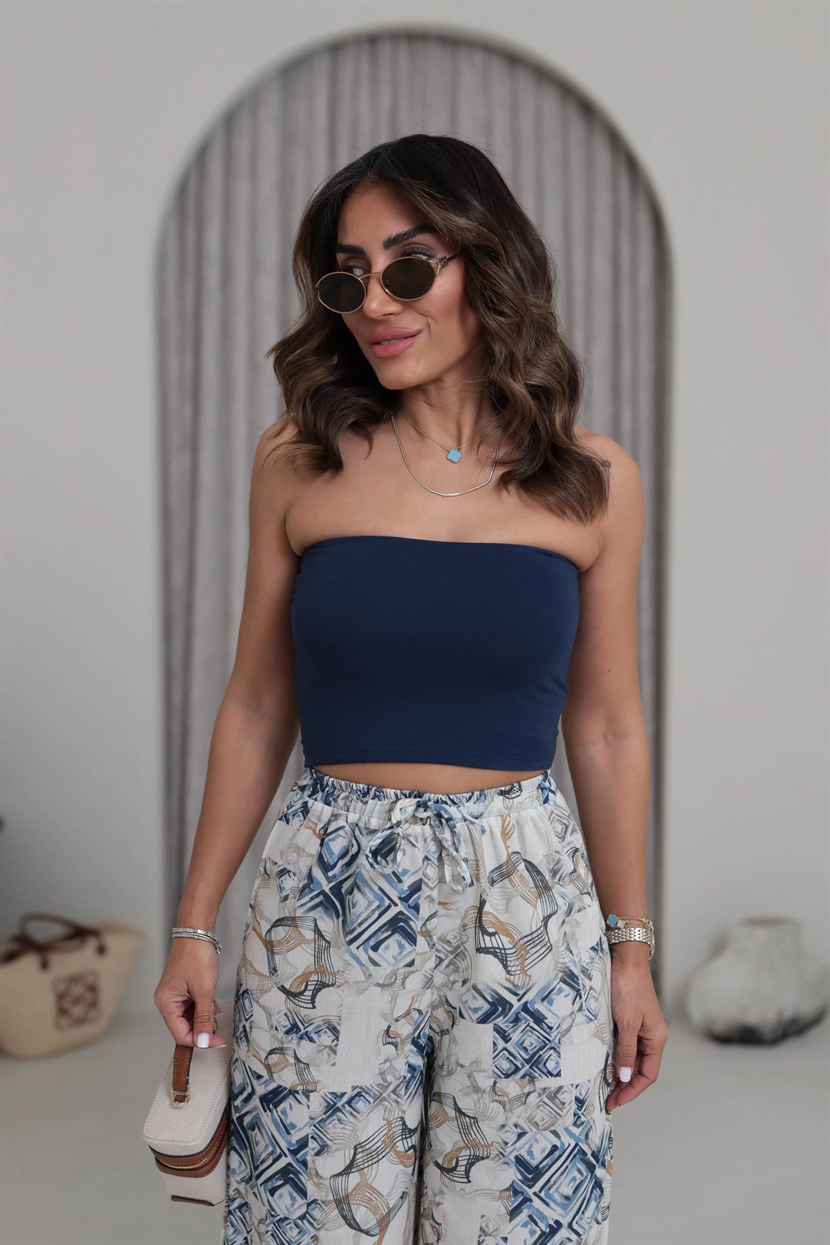 3369 Straplez Kuplu Atlet LACİVERT