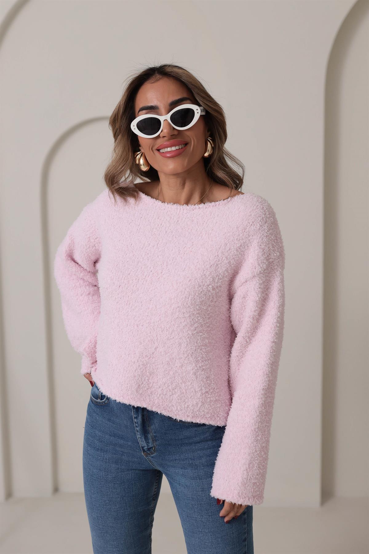 4535 Kayık Yaka Yumoş Kazak PUDRA