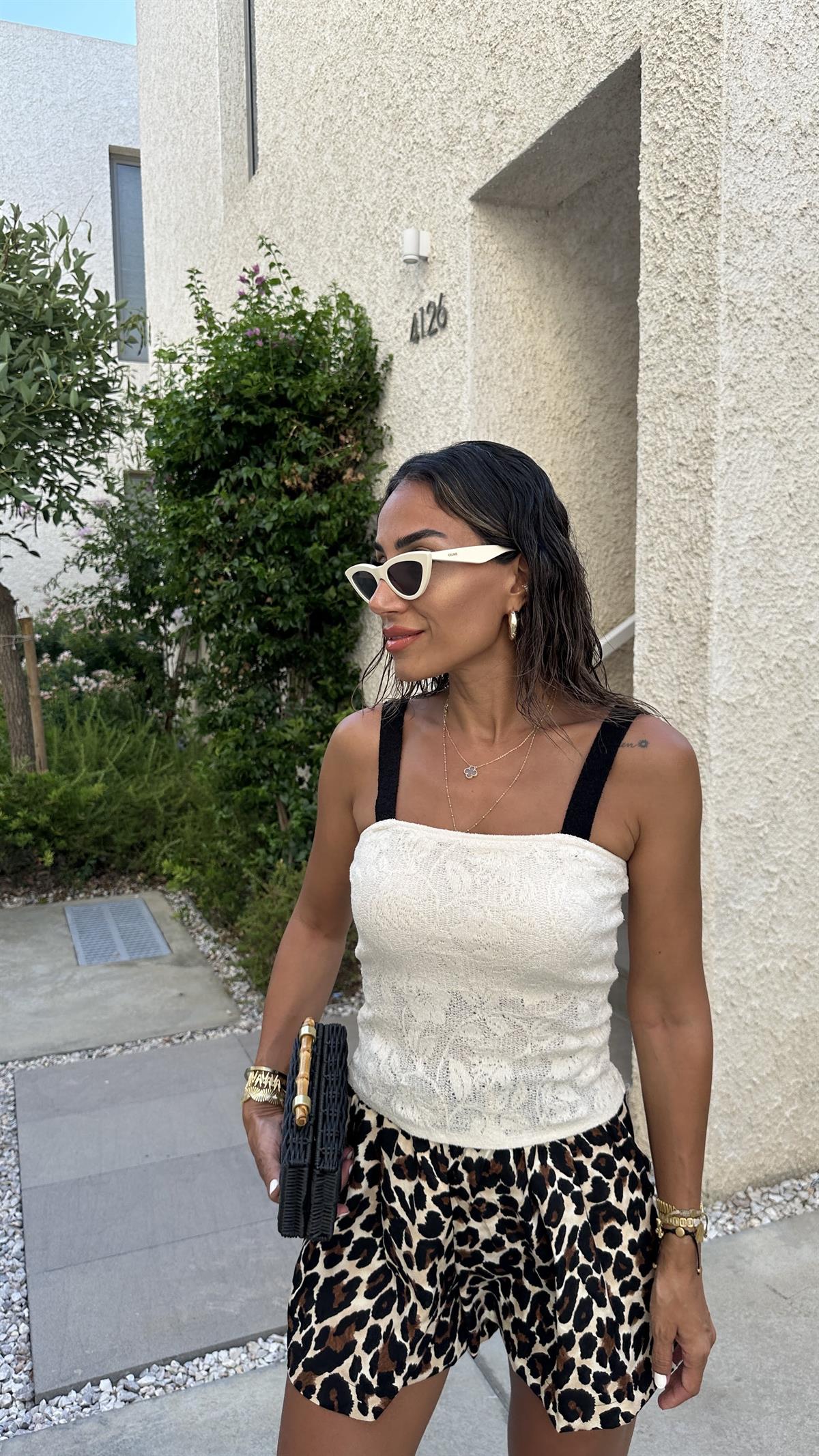 0574 Askılı Çiçek Ajurlu Astarlı Triko