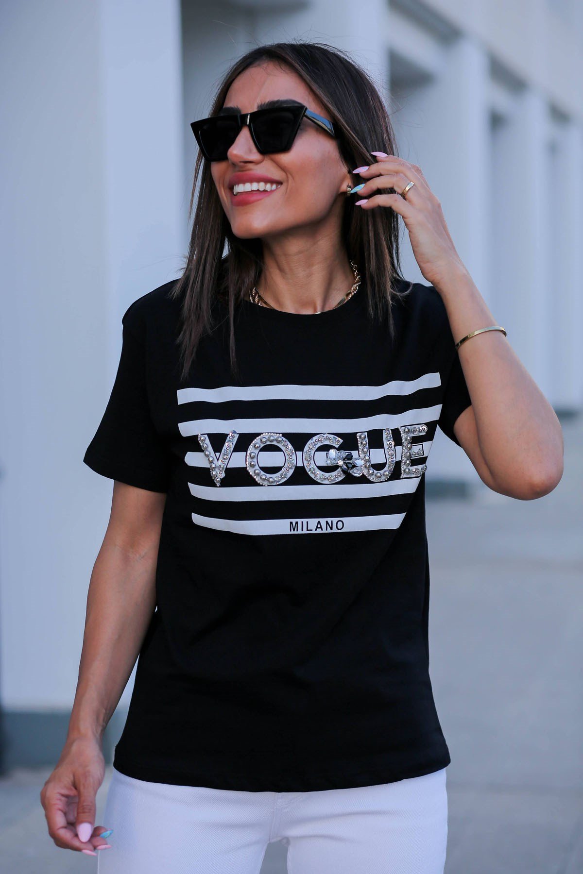 2541 Vogue Cizgili Tshirt